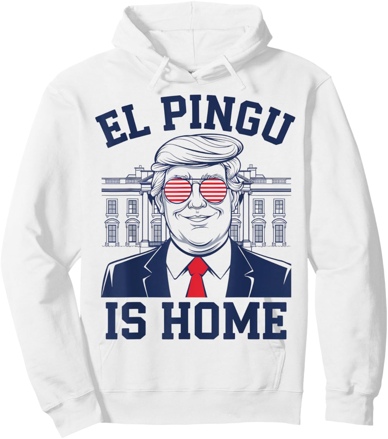 Funny Trump El Pingu is Home Cuban Saying Hialeah Miami 305 Hoodie - Hoodie | White