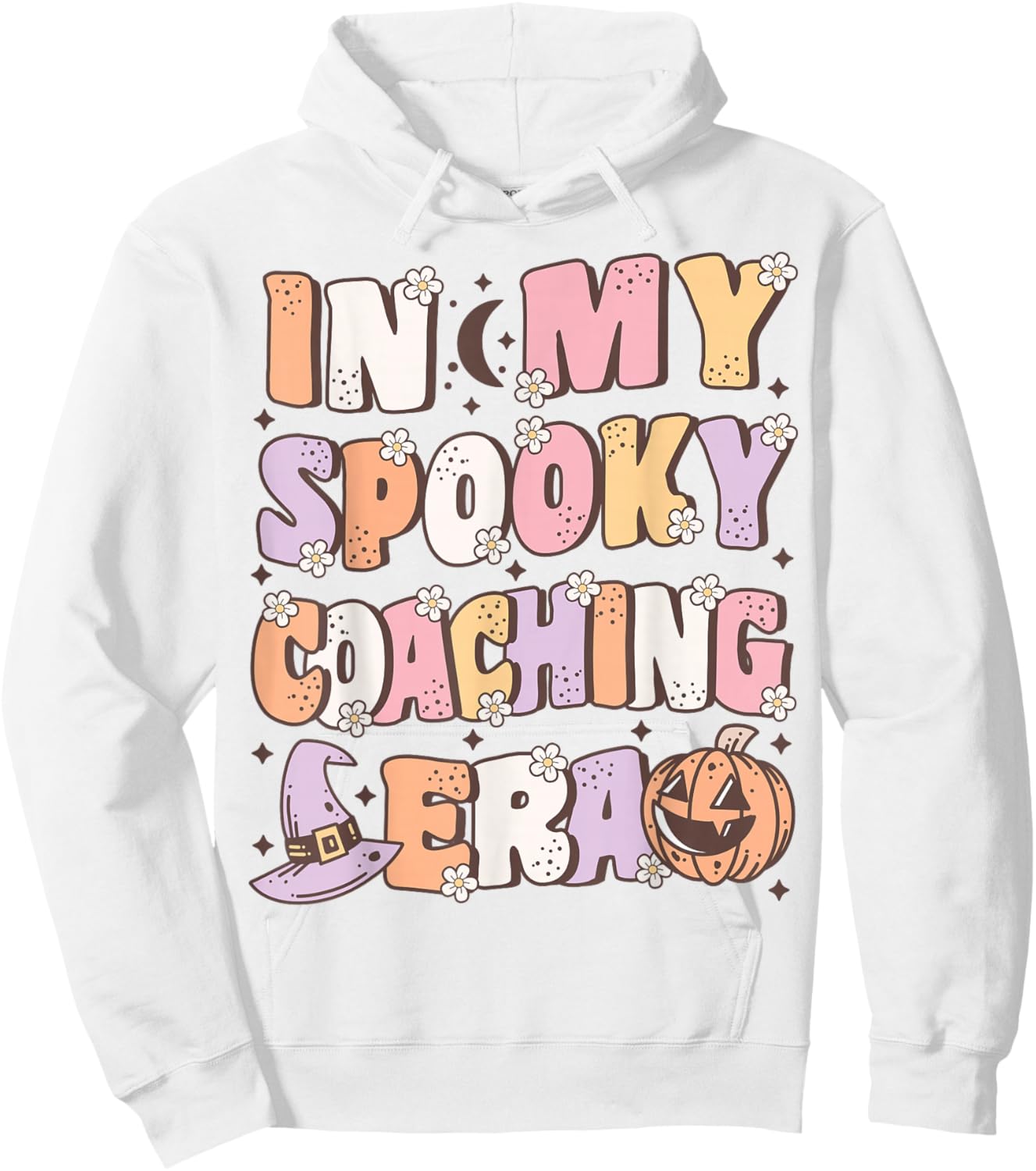 In My Spooky Coaching Era Cute Groovy Halloween School Coach Hoodie - Hoodie | White