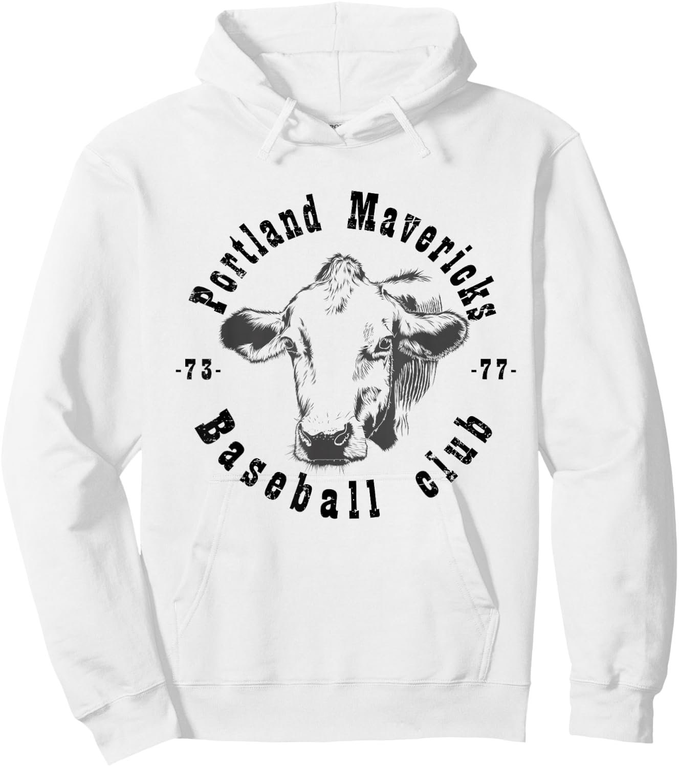 Portland T Shirt Cows Mavericks Baseball Vintage For Hoodie - Hoodie | White