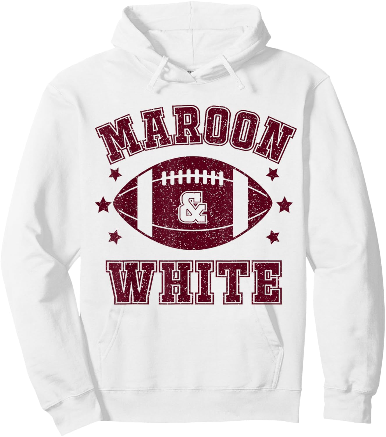 On Gameday Football We Wear Maroon and White School Spirit Hoodie - Hoodie | White
