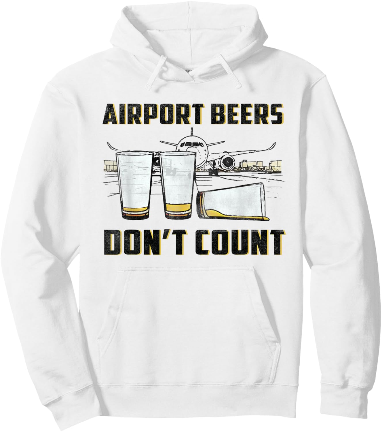 Airport Beers Don't Count Drink And Flying Lover Pilot Hoodie - Hoodie | White