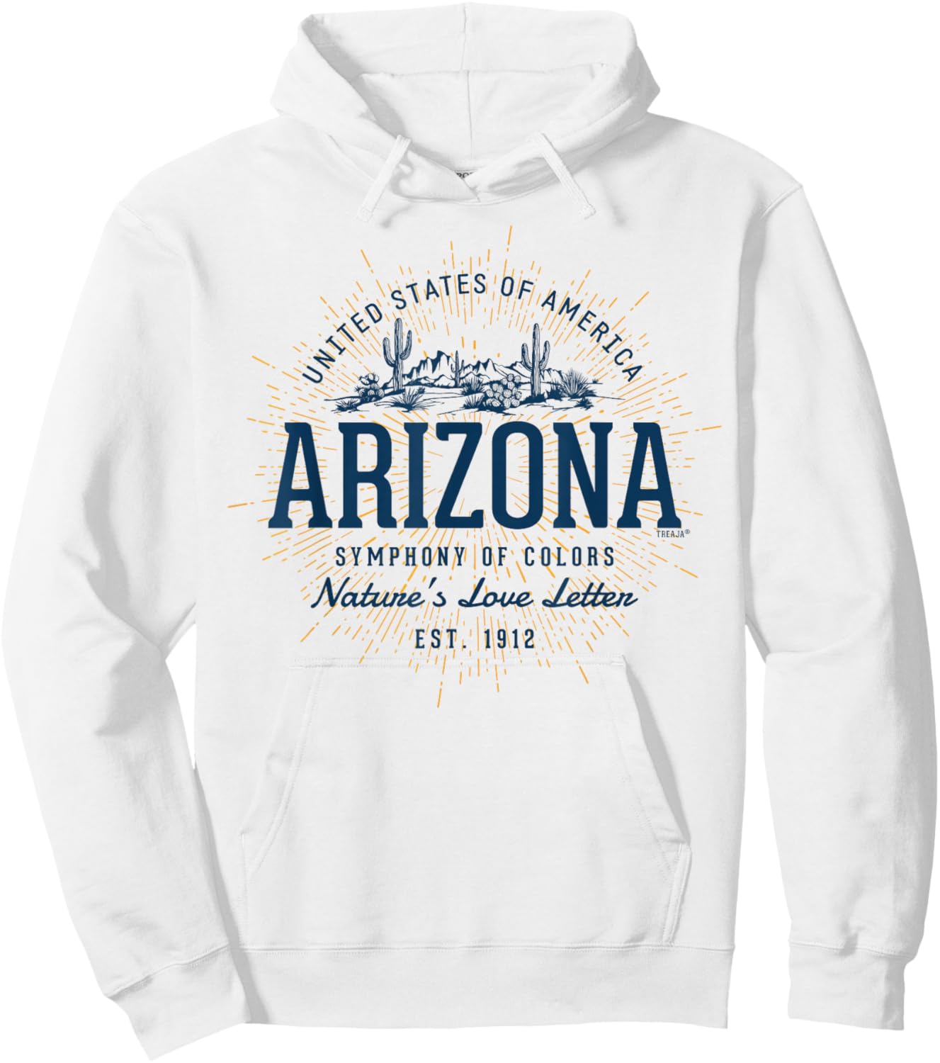 Vintage Styled State of Arizona Retro Hoodie - Hoodie | White