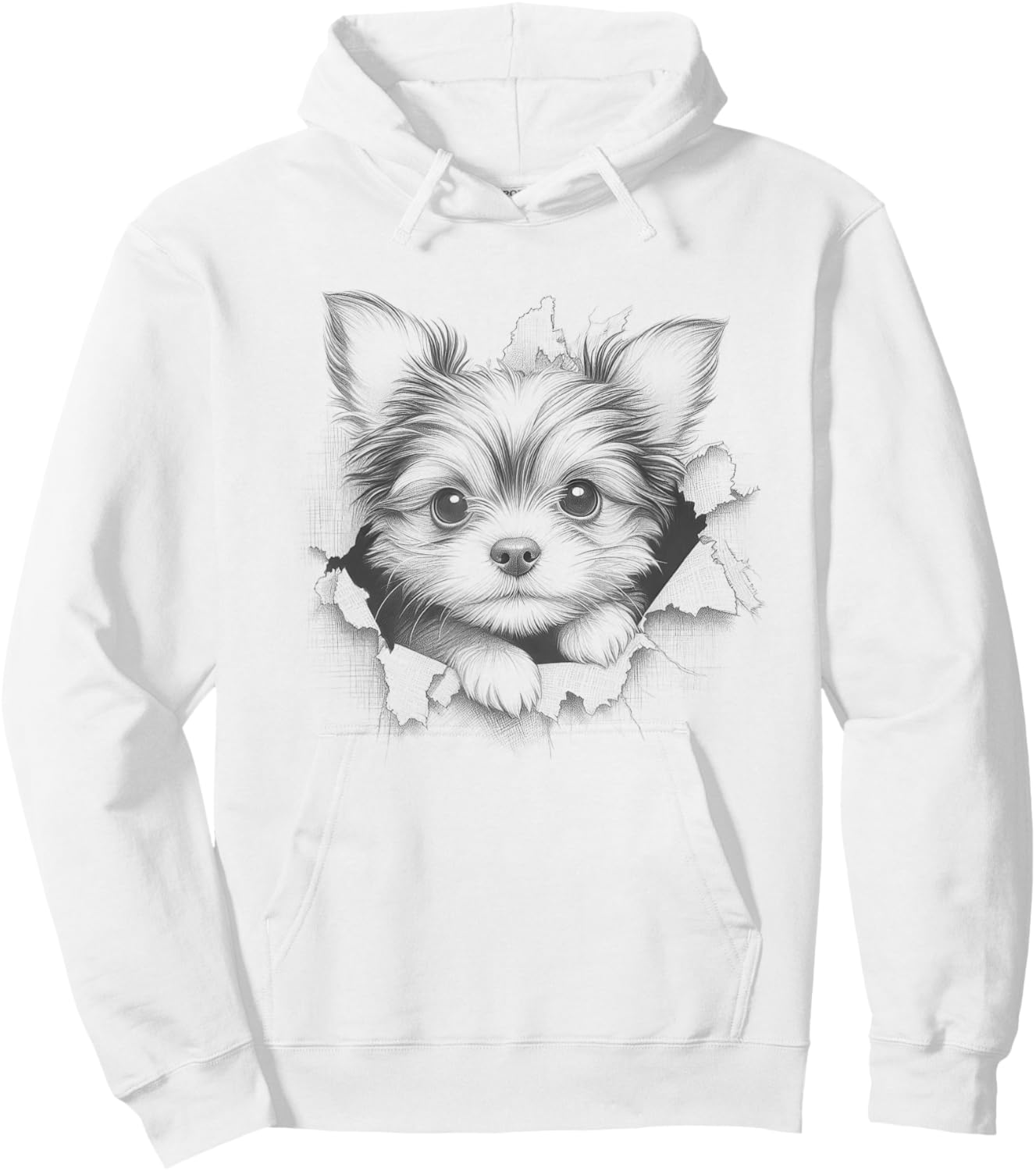Cute Chorkie Peeking Dog Design Women Kids Hoodie - Hoodie | White