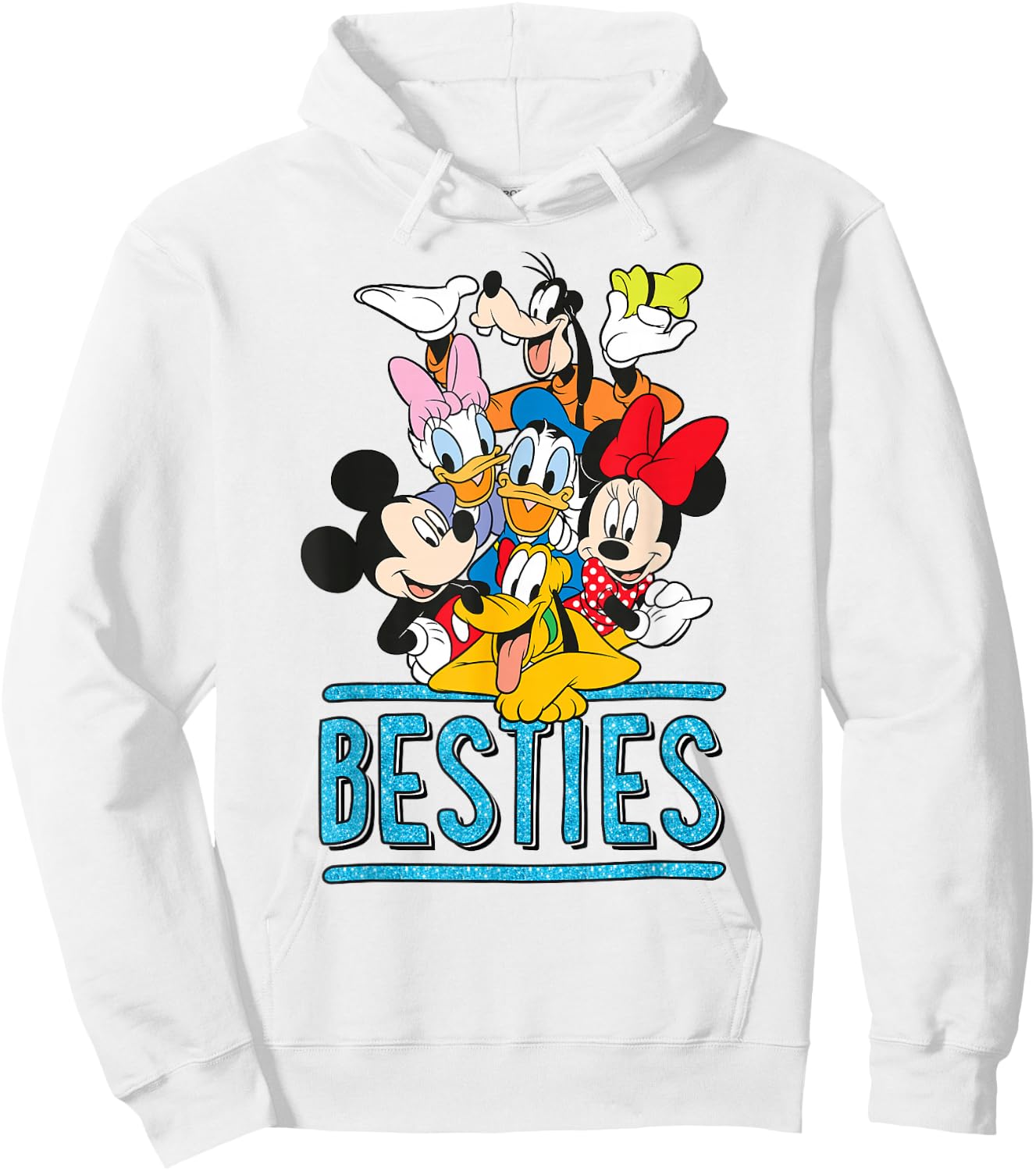 Mickey Minnie Donald Daisy Goofy Pluto Besties Squad Group Hoodie - Hoodie | White
