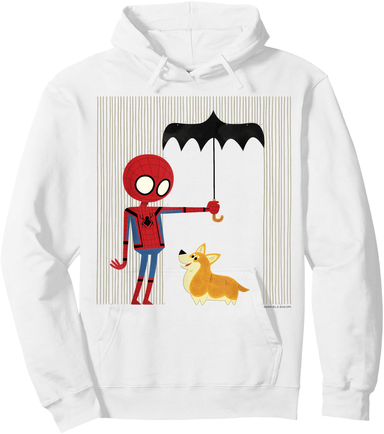 Marvel Spider-Man Far from Home Corgi in The Rain Hoodie - Hoodie | White