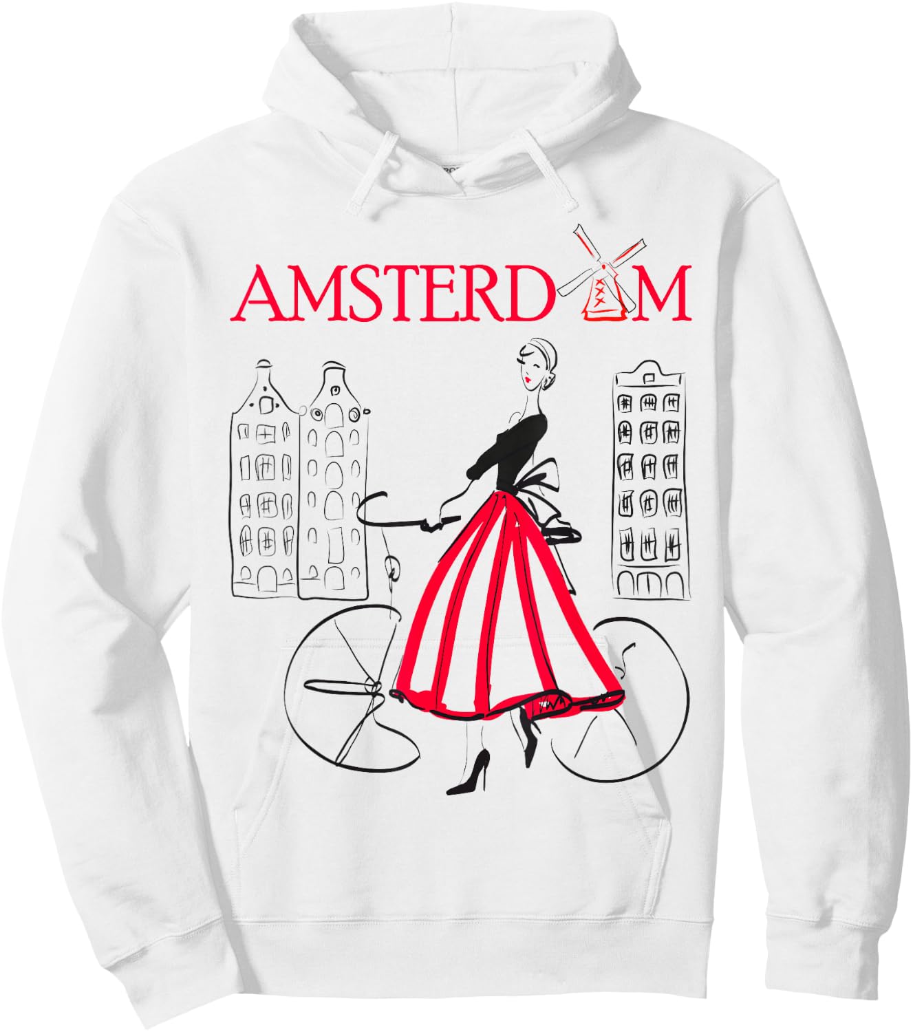 Amsterdam Woman - Amsterdam Bicycle - 5 Colors Hoodie - Hoodie | White