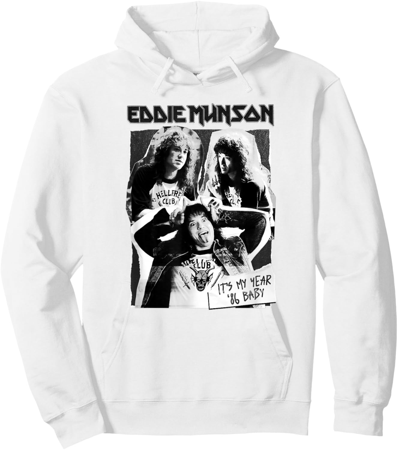 Stranger Things Hellfire Club Eddie Munson Cutouts Hoodie - Hoodie | White