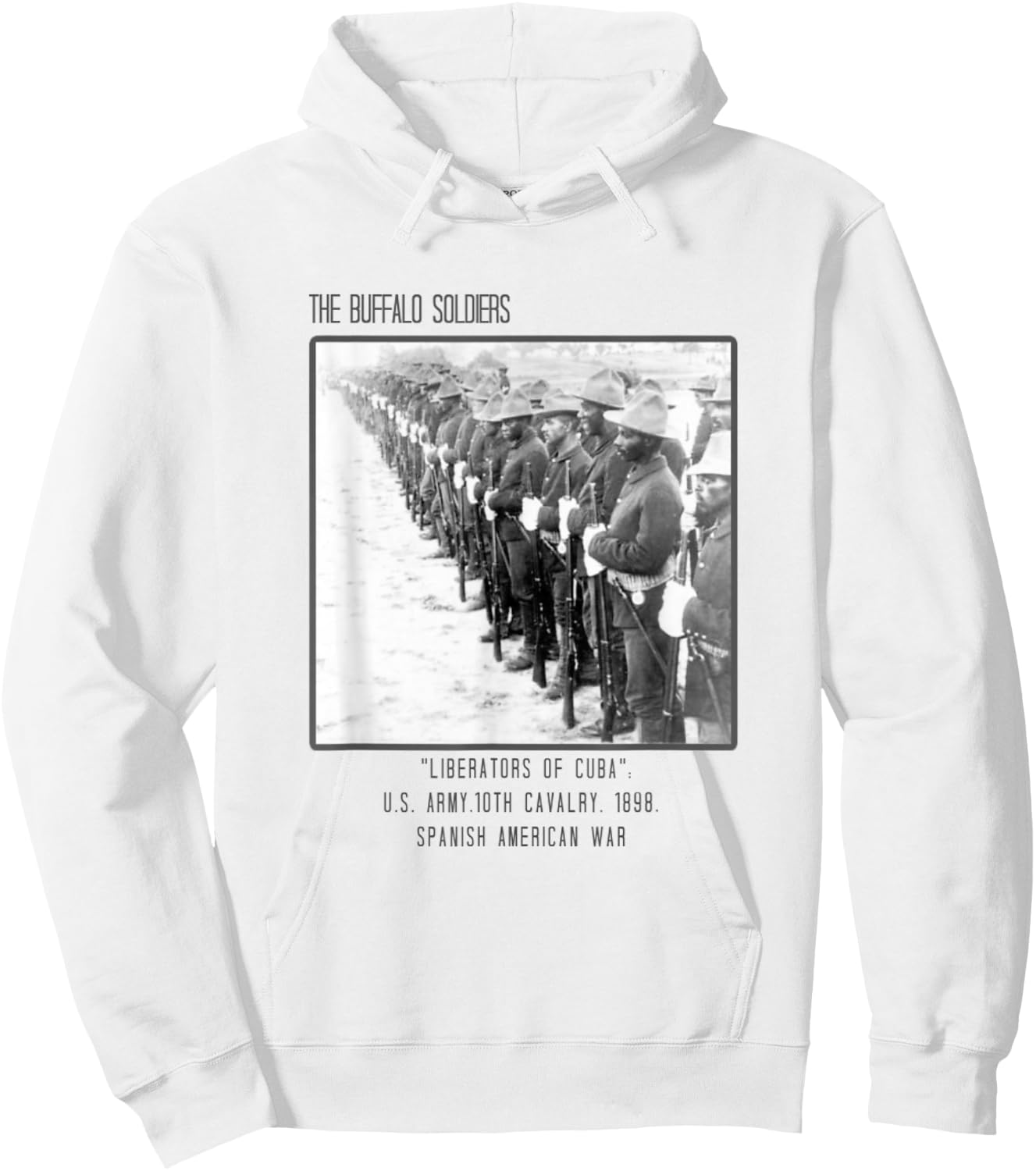The Buffalo Soldiers Army Liberators of Cuba Hoodie - Hoodie | White