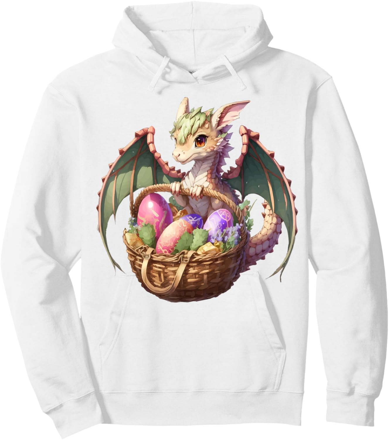 Dragon Girl Lover Easter Eggs Basket Kids Cute Girls Theme Hoodie - Hoodie | White