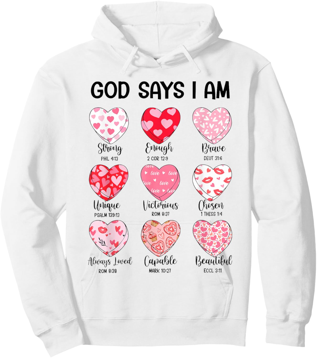 God Says I am Valentine Funny Christian Jesus Religious Hoodie - Hoodie | White