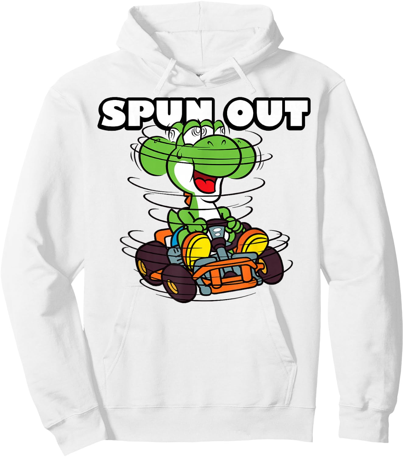 Mario Kart Yoshi Spun Out Hoodie - Hoodie | White