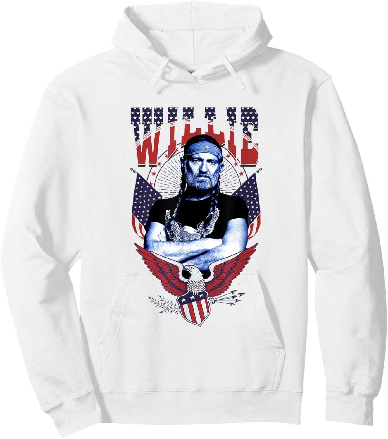 Official Willie Nelson Eagle Hoodie - Hoodie | White
