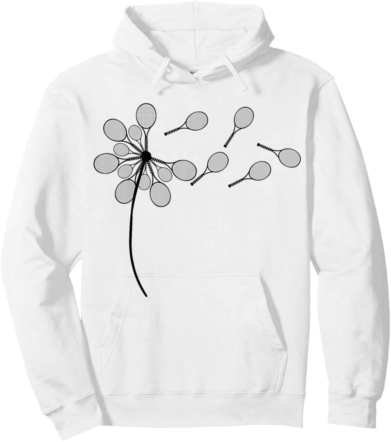 Dandelion Tennis Racket Shirt for Tennis Player Hoodie - Hoodie | White