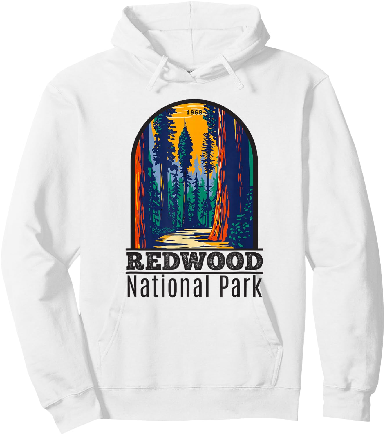 Redwood National Park Vintage Small Hoodie - Hoodie | White