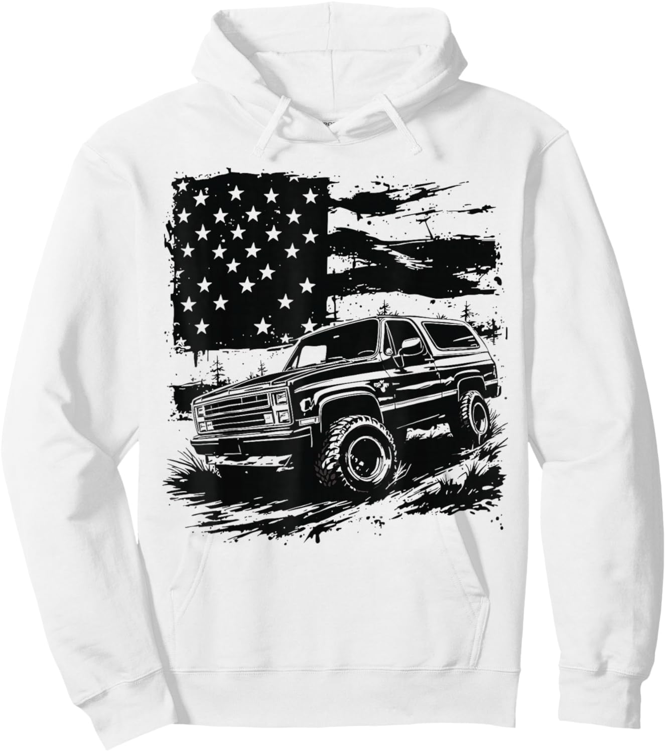 73-91 K5 Blaze Second Generation Patriotic USA Flag K5 Hoodie - Hoodie | White