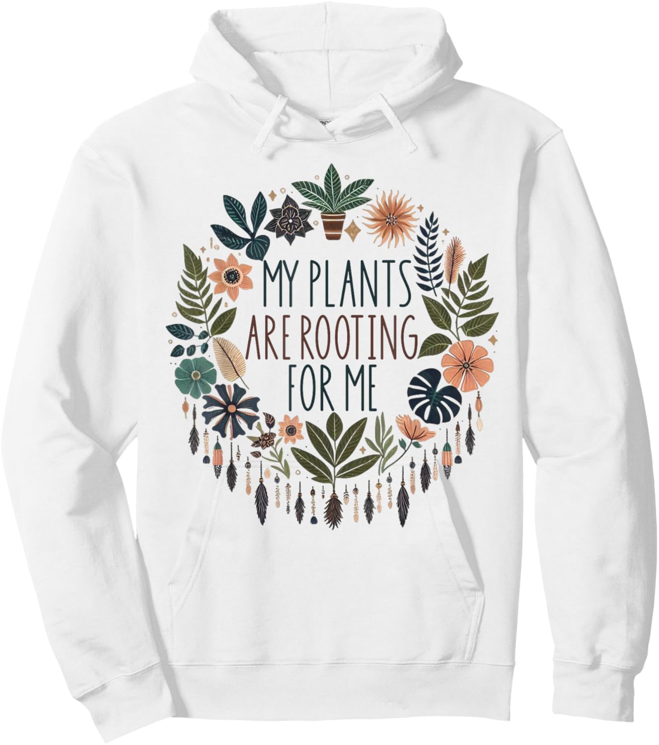 Retro Vintage My Plants Are Rooting For Me Plant Lover Funny Hoodie - Hoodie | White