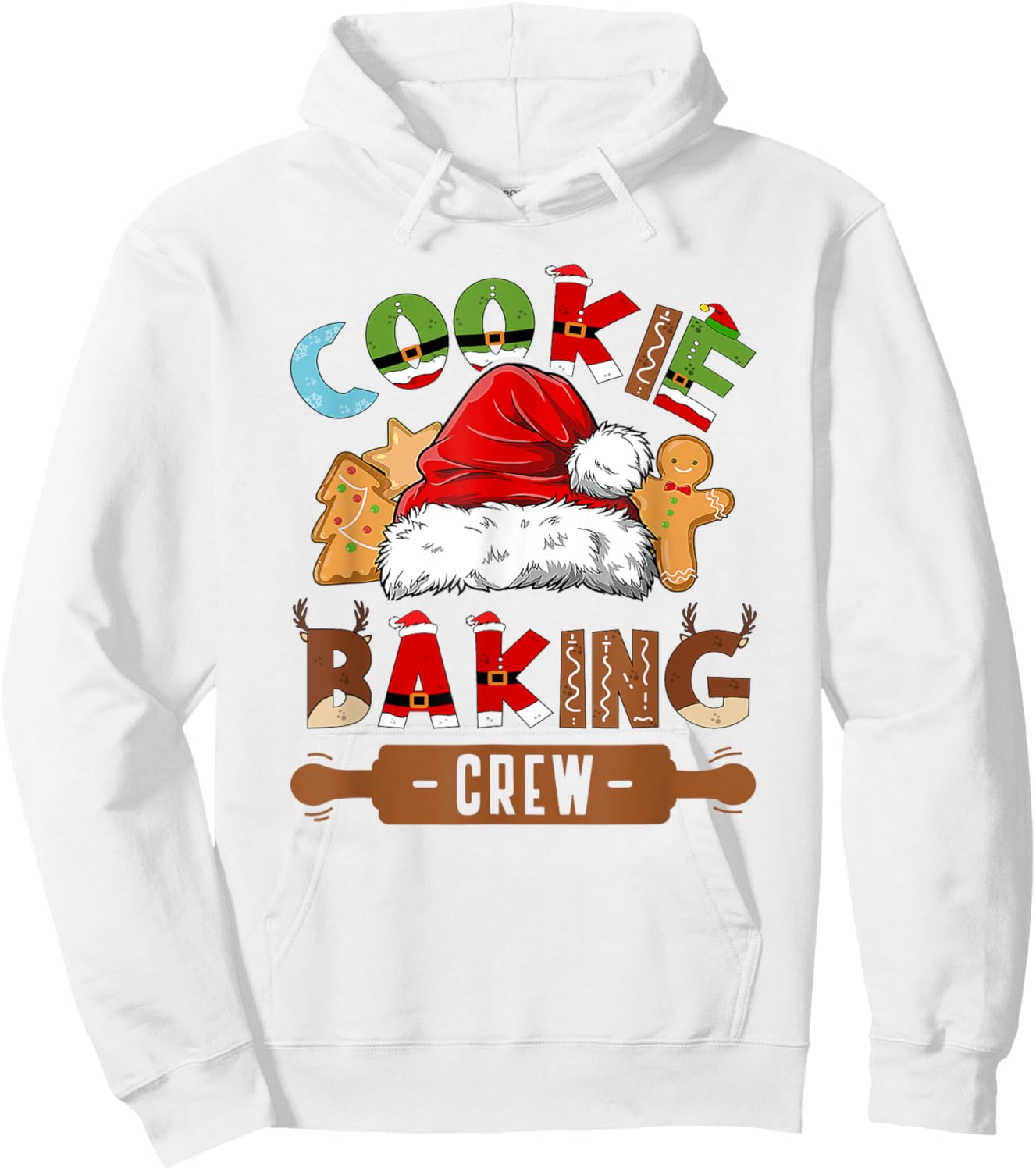 Cookie Baking Crew Pajama Family Christmas Gingerbread Team Hoodie - Hoodie | White
