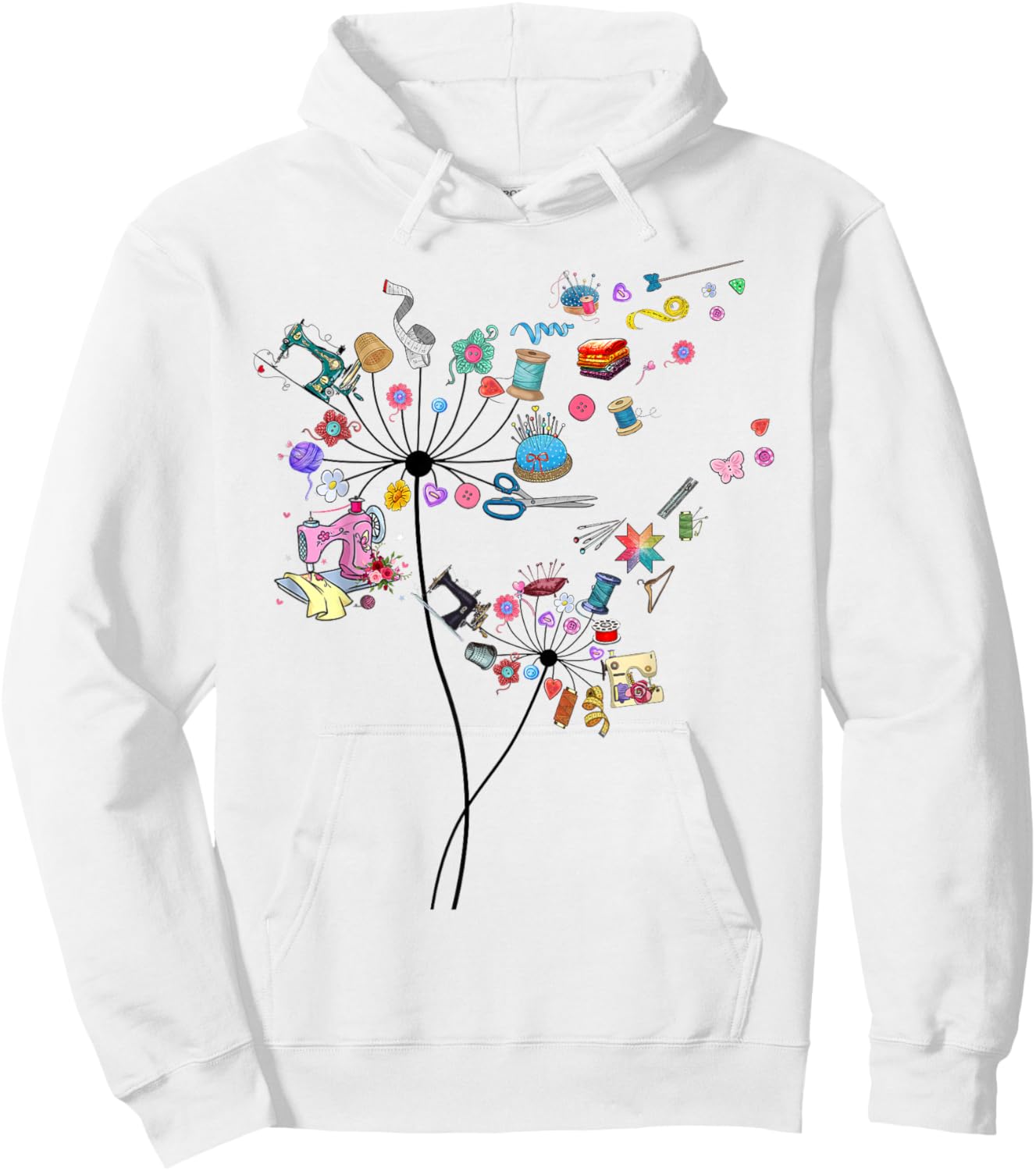 Cute Sewing Dandelion Flowers Quilting Quilter Sewer Hoodie - Hoodie | White