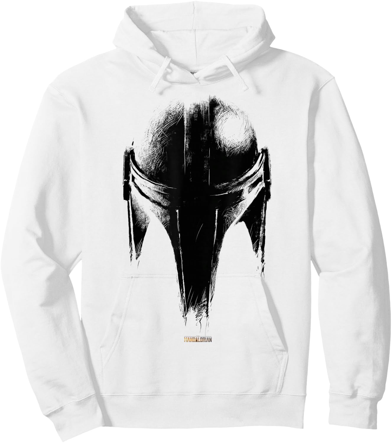 Star Wars The Mandalorian Dark Helmet Sketched Hoodie - Hoodie | White