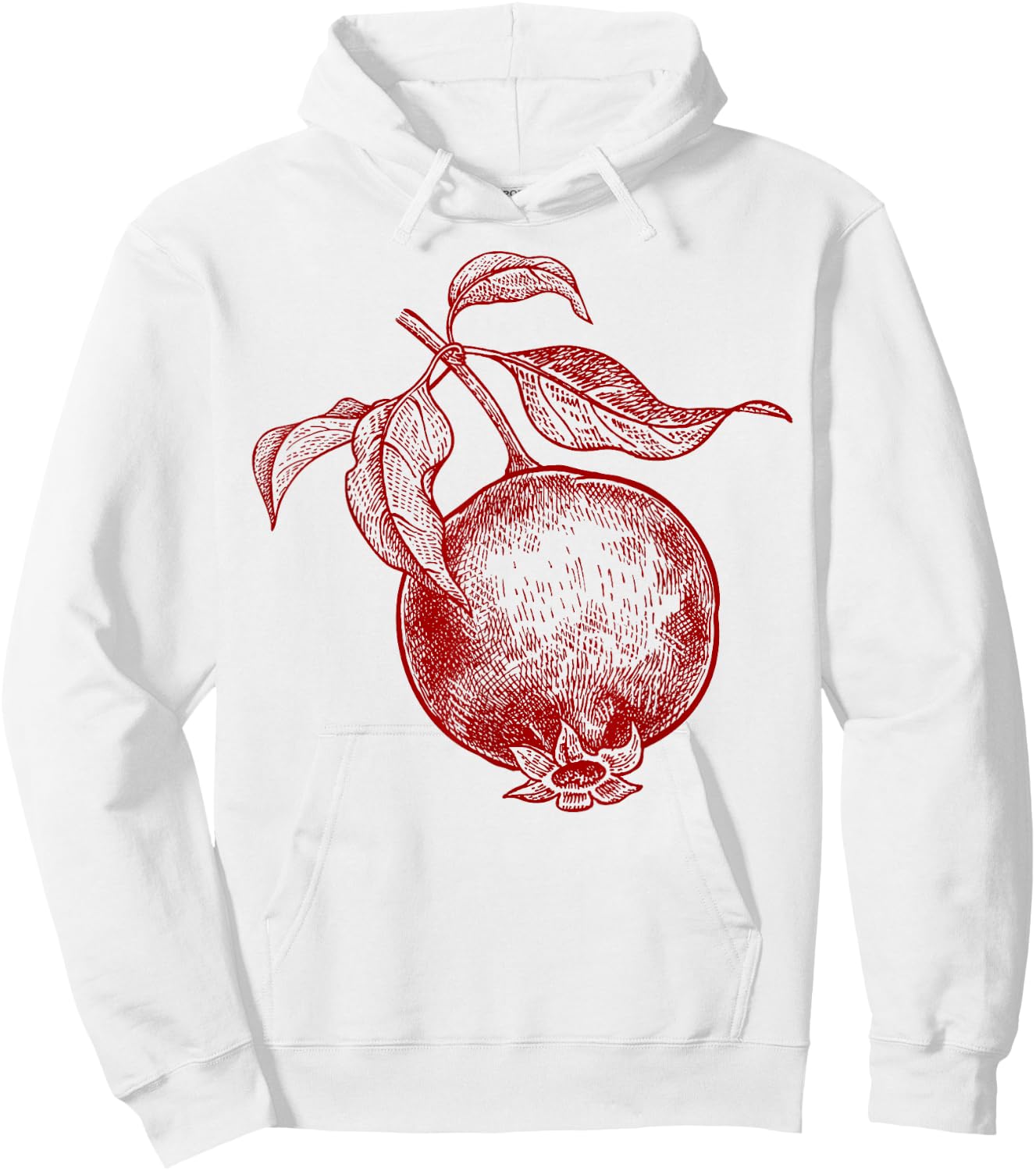 Pomegranate Fruit Retro Vintage Graphics - Pomegranate Hoodie - Hoodie | White
