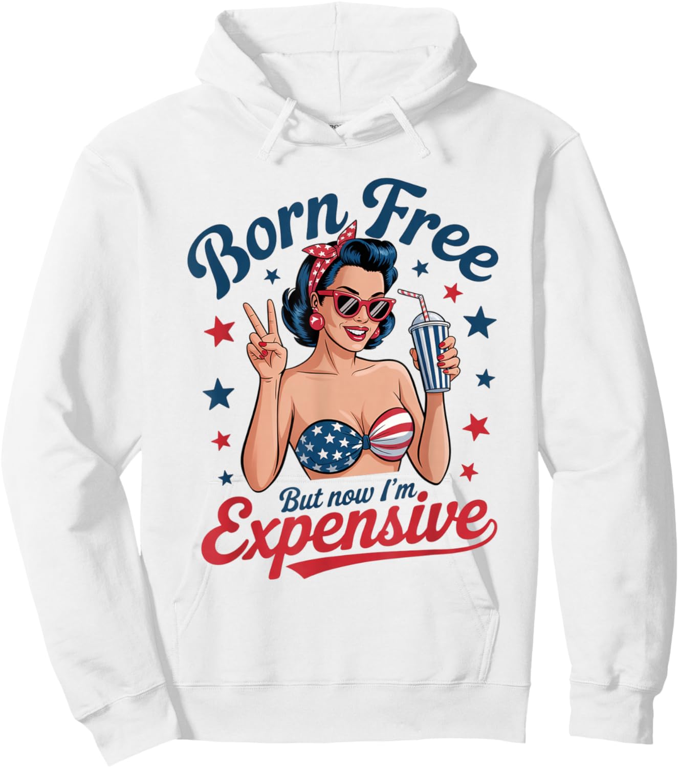 Born Free But Now I'm Expensive Design Hoodie - Hoodie | White