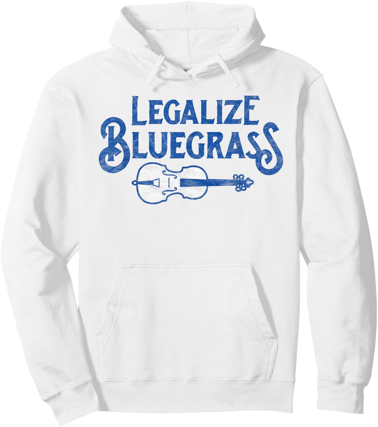 Legalize bluegrass! Funny Vintage Fiddle Violin Graphic Hoodie - Hoodie | White