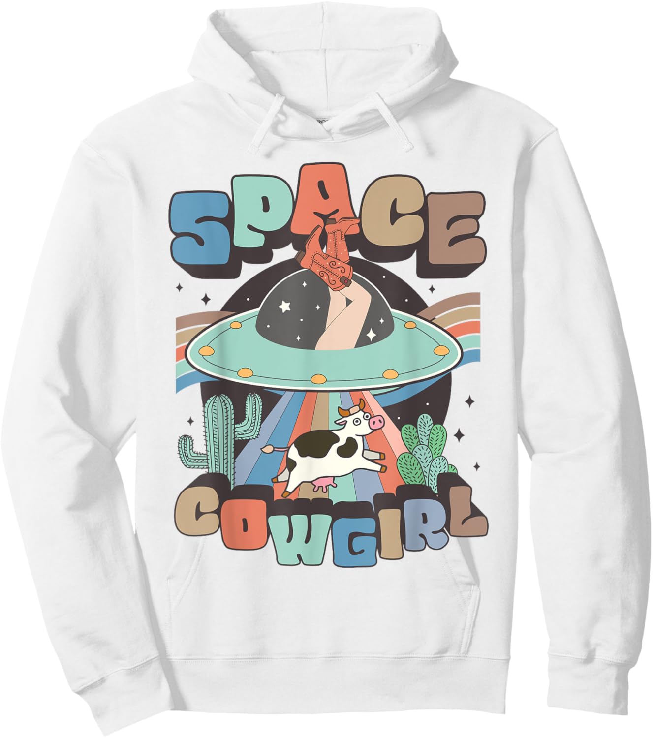 Space Cowgirls Bachelorette Party Rodeo Retro Girls Women Hoodie - Hoodie | White