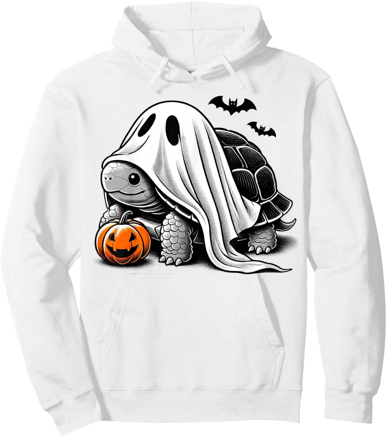 Halloween Turtle Ghost Pumpkin Costume Terrapin Tortoise Hoodie - Hoodie | White
