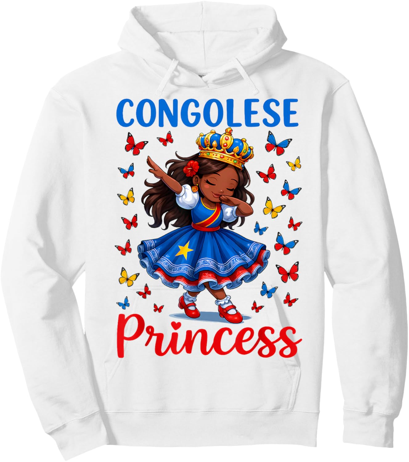 Congolese Princess Dabbing Girl Cute Congo Pride Outfit kids Hoodie - Hoodie | White