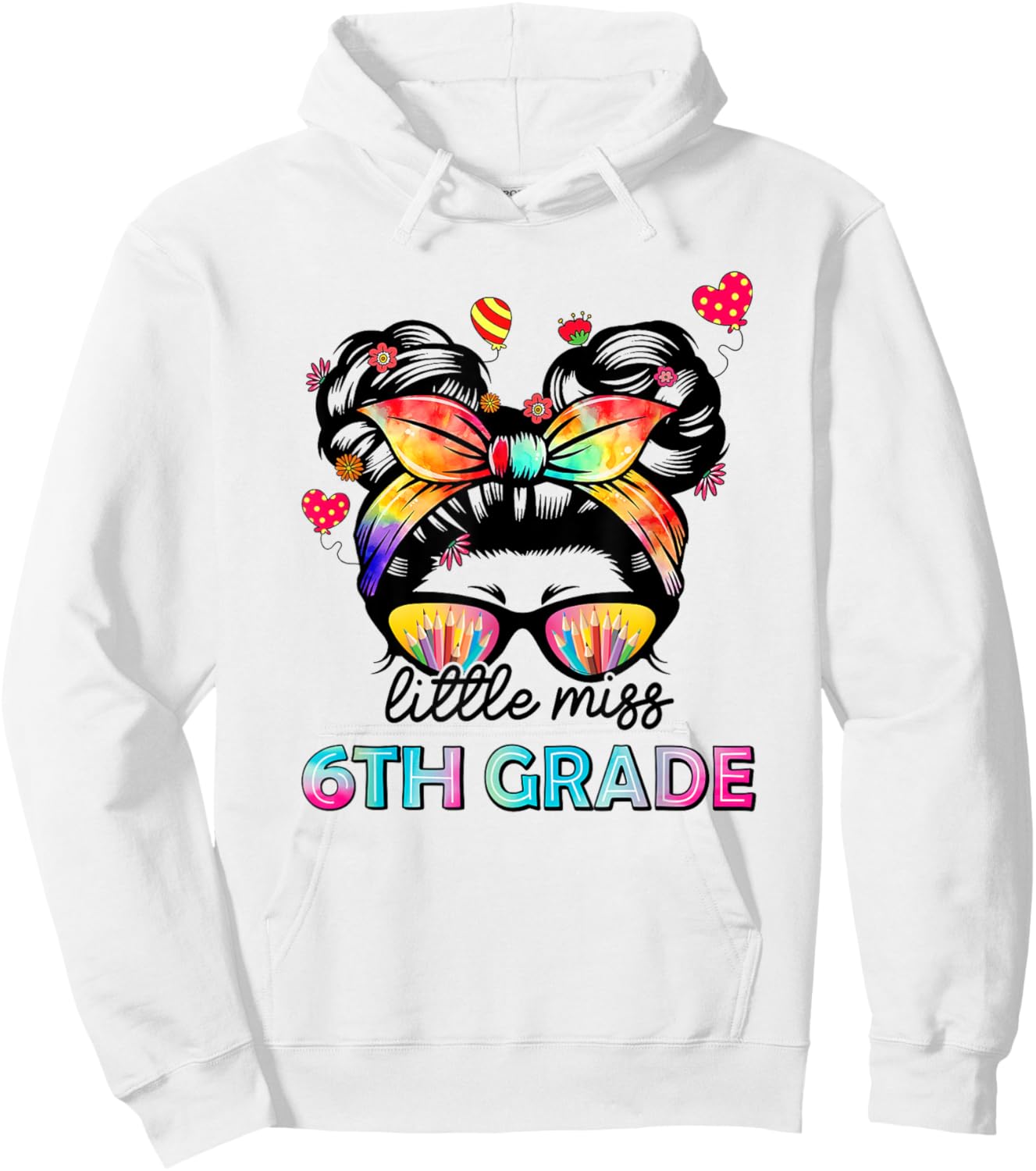 Little Miss Sixth Grade Back To School 6th Grade Girls Hoodie - Hoodie | White