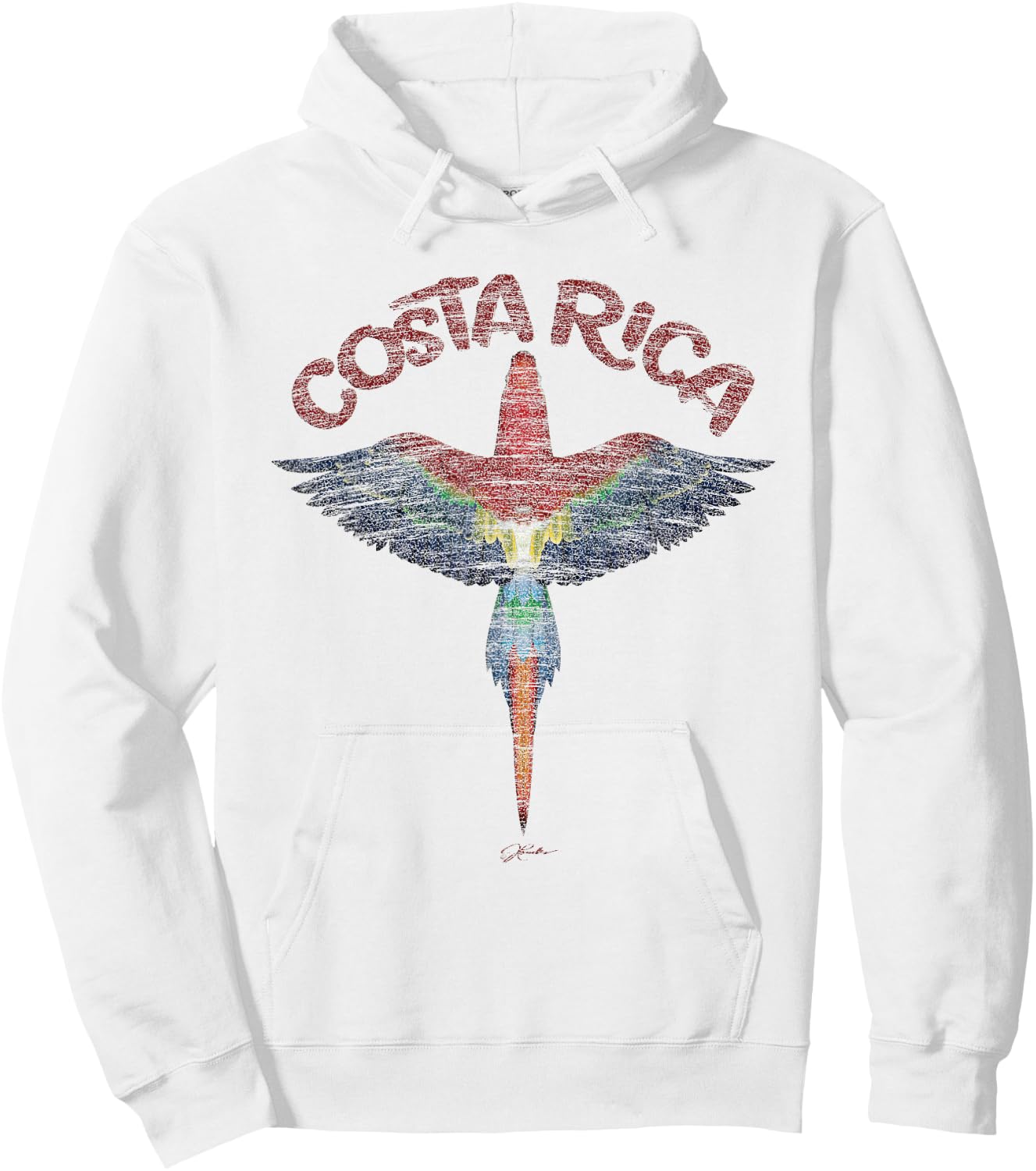 JCombs: Costa Rica Scarlet Macaw Hoodie - Hoodie | White