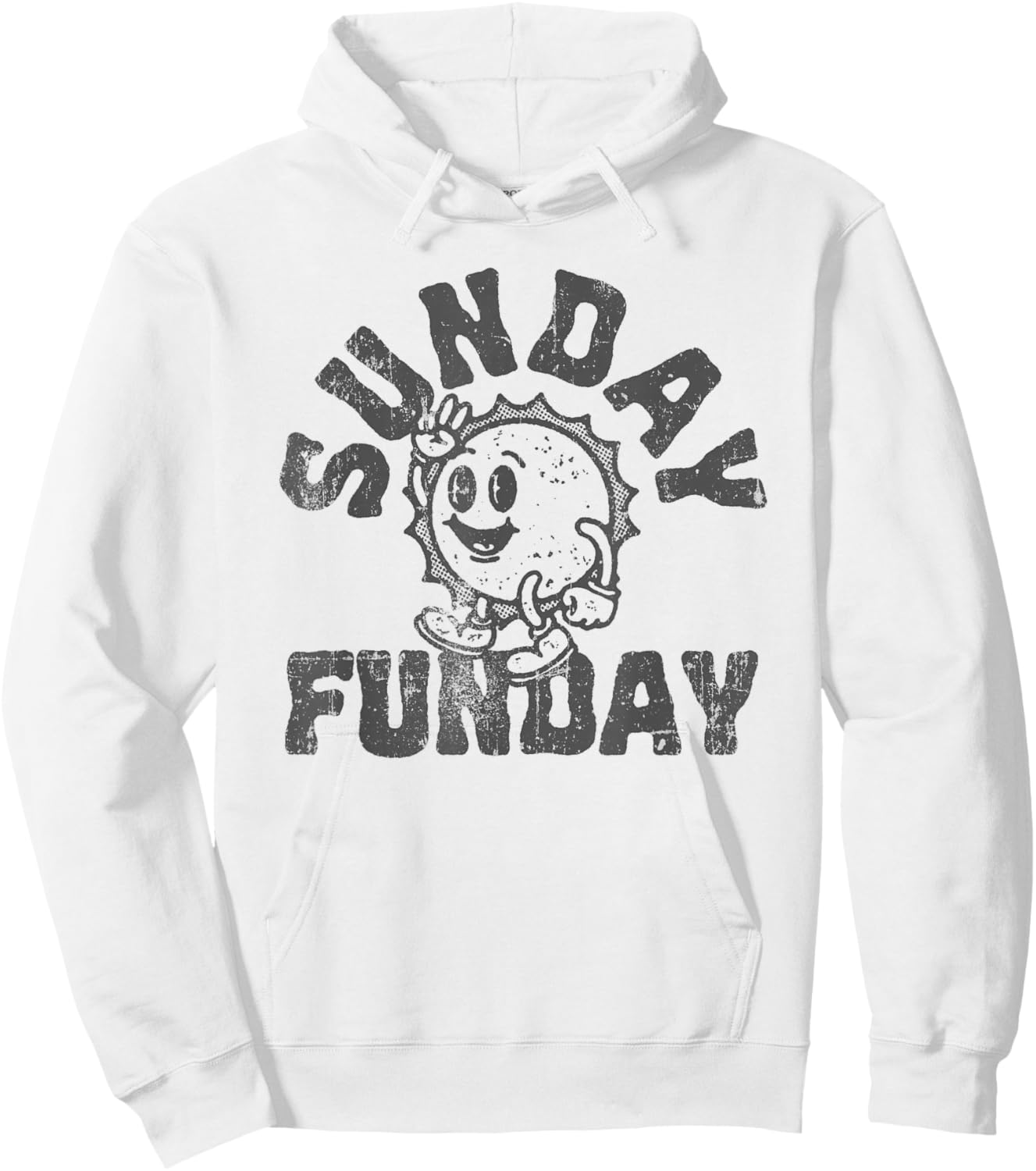 Fun Sunday Football Funday Cute Vintage Sun Hoodie - Hoodie | White