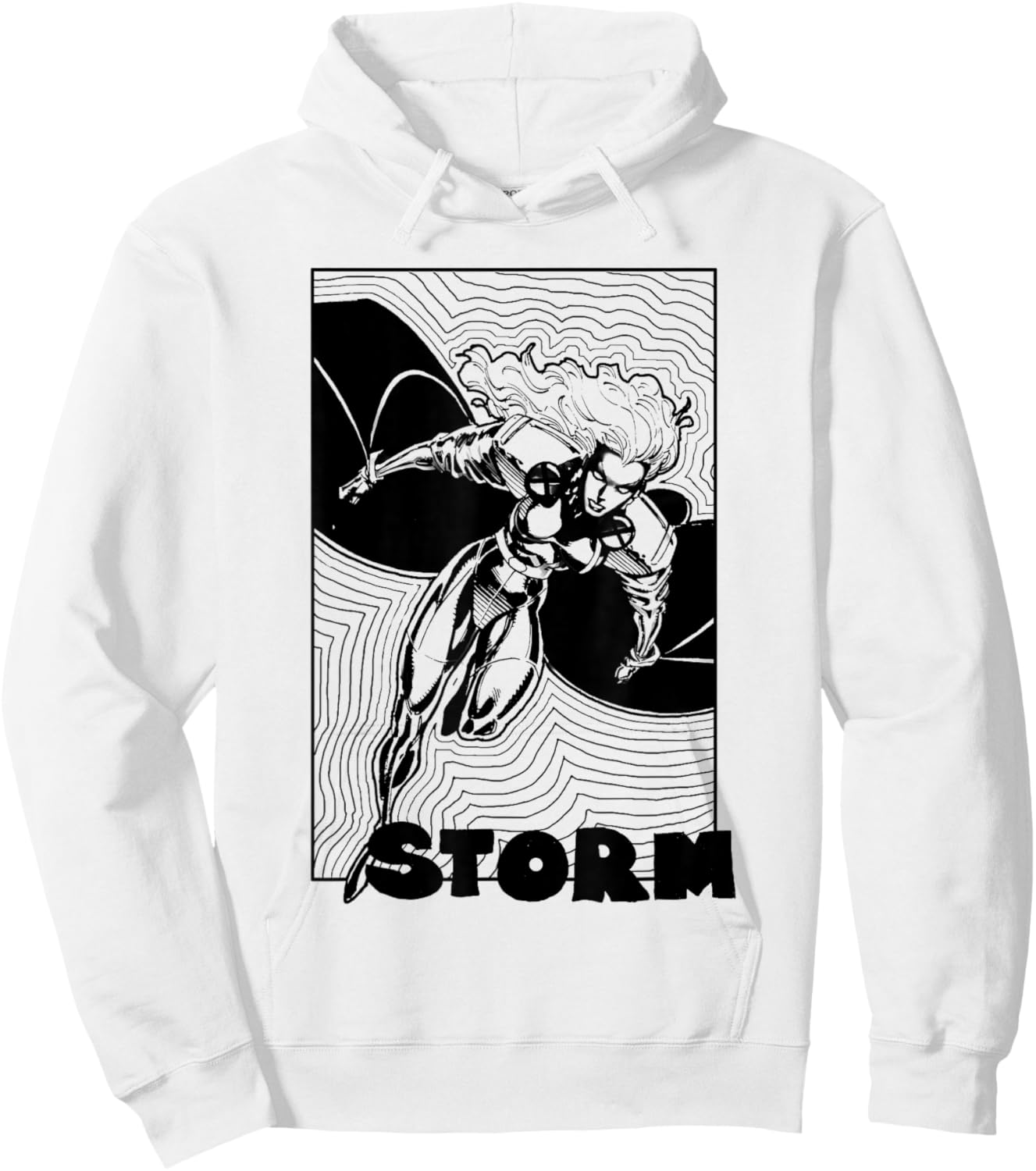 Marvel X-Men Storm Trippy Lines Retro Poster Hoodie - Hoodie | White