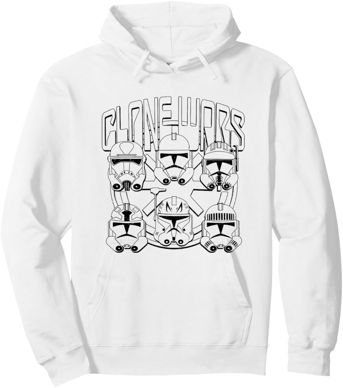 Star Wars: The Clone Wars Trooper Helmet Variety Line Art Hoodie - Hoodie | White