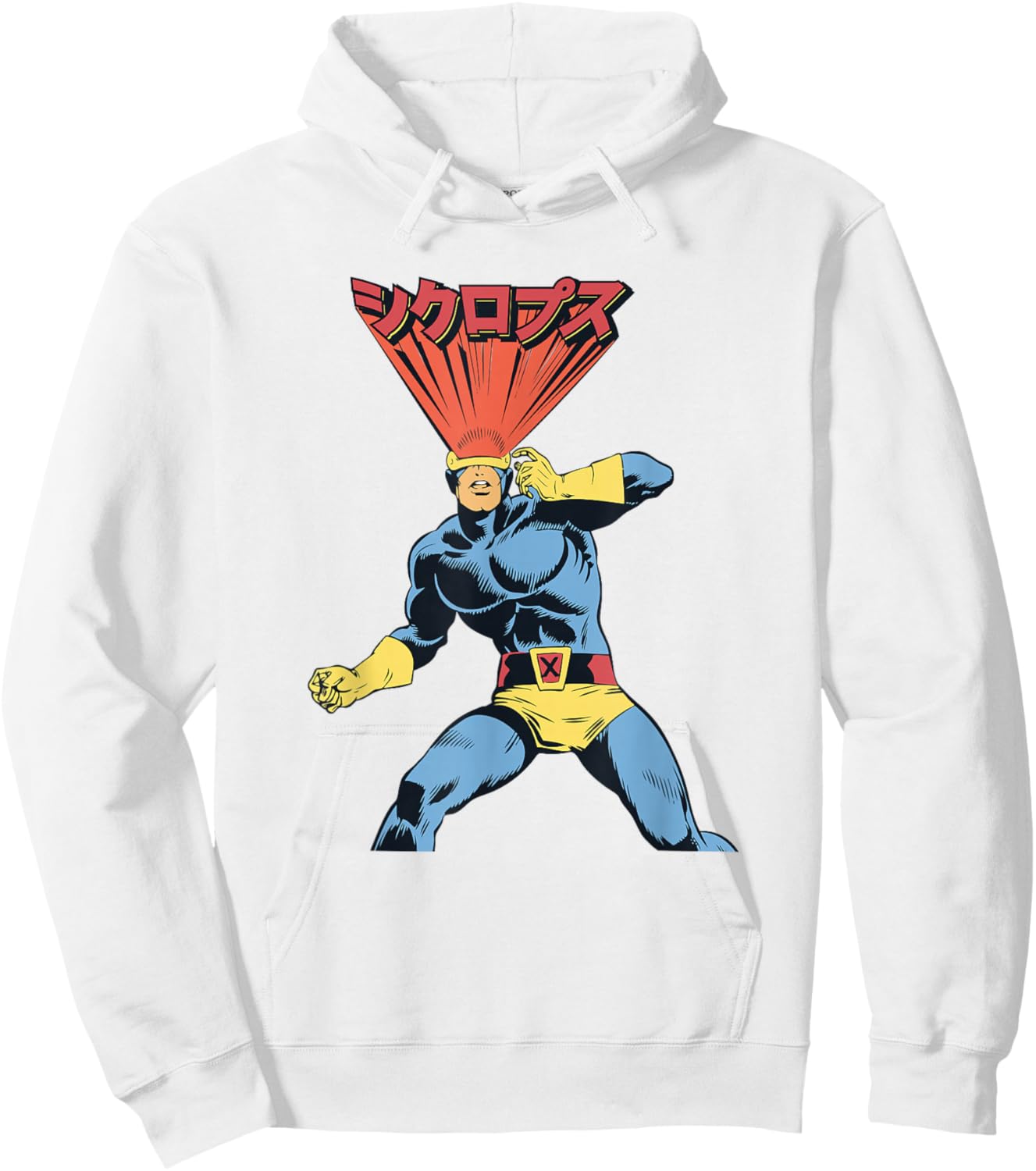 Marvel X-Men Cyclops Laser Eyes Kanji Retro Shot Hoodie - Hoodie | White