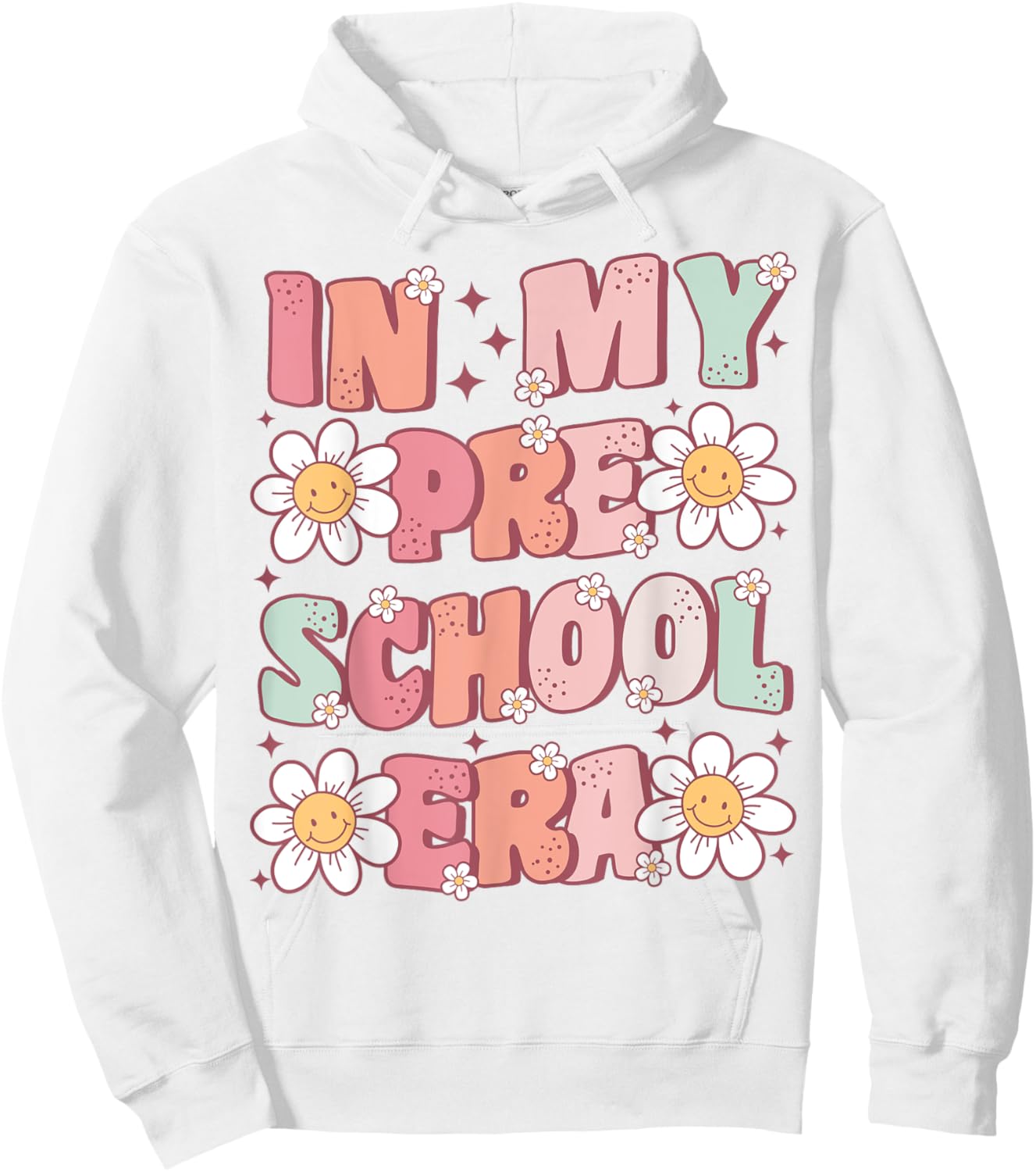 In My Preschool Era Retro Cute Groovy Pre K Back to School Hoodie - Hoodie | White