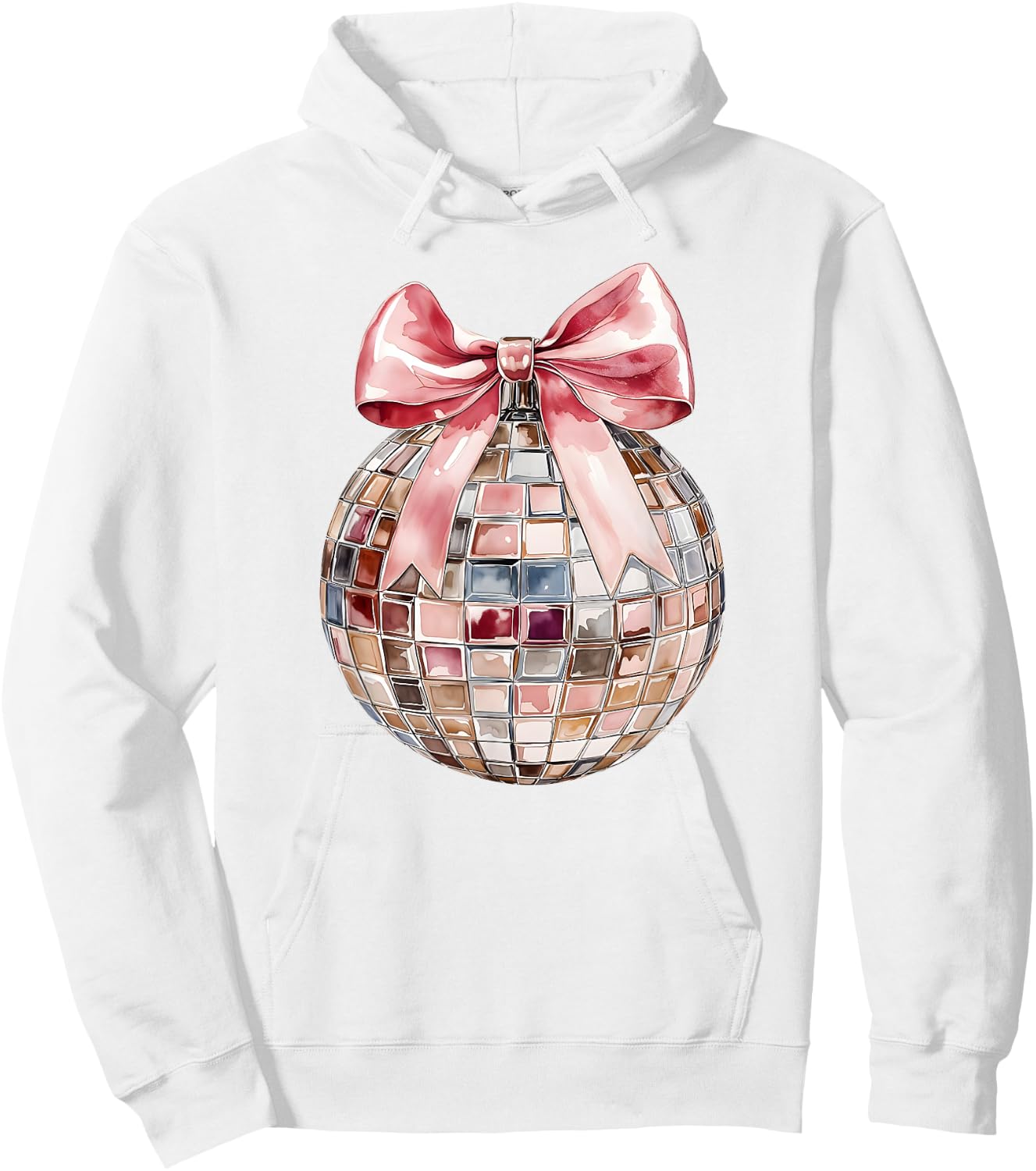 Retro Disco Ball Coquette Happy New Years 2025 Women Kids Hoodie - Hoodie | White