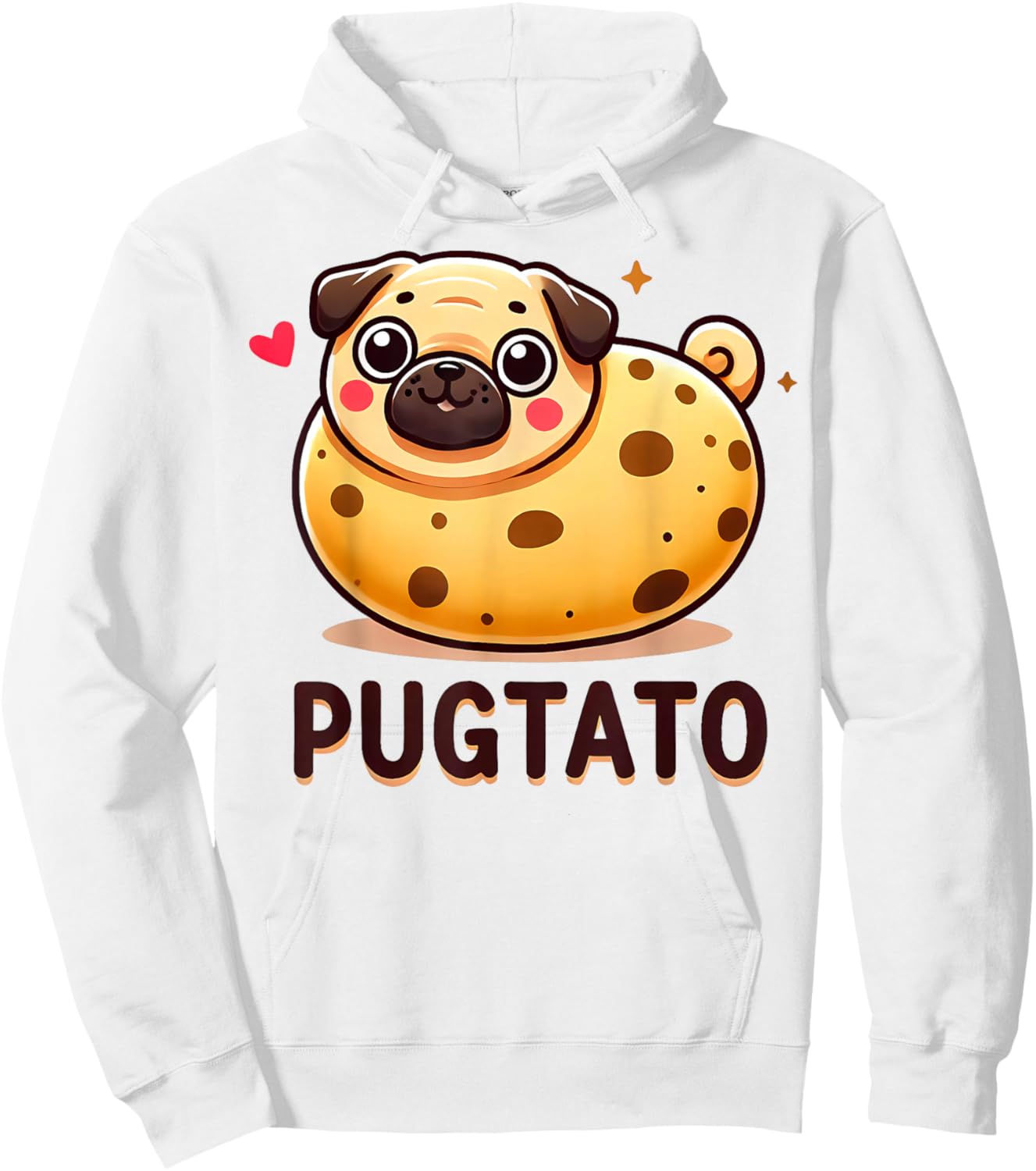 Pugtato Funny Pug Potato Dog Lover Pun Women Girls Kids Hoodie - Hoodie | White