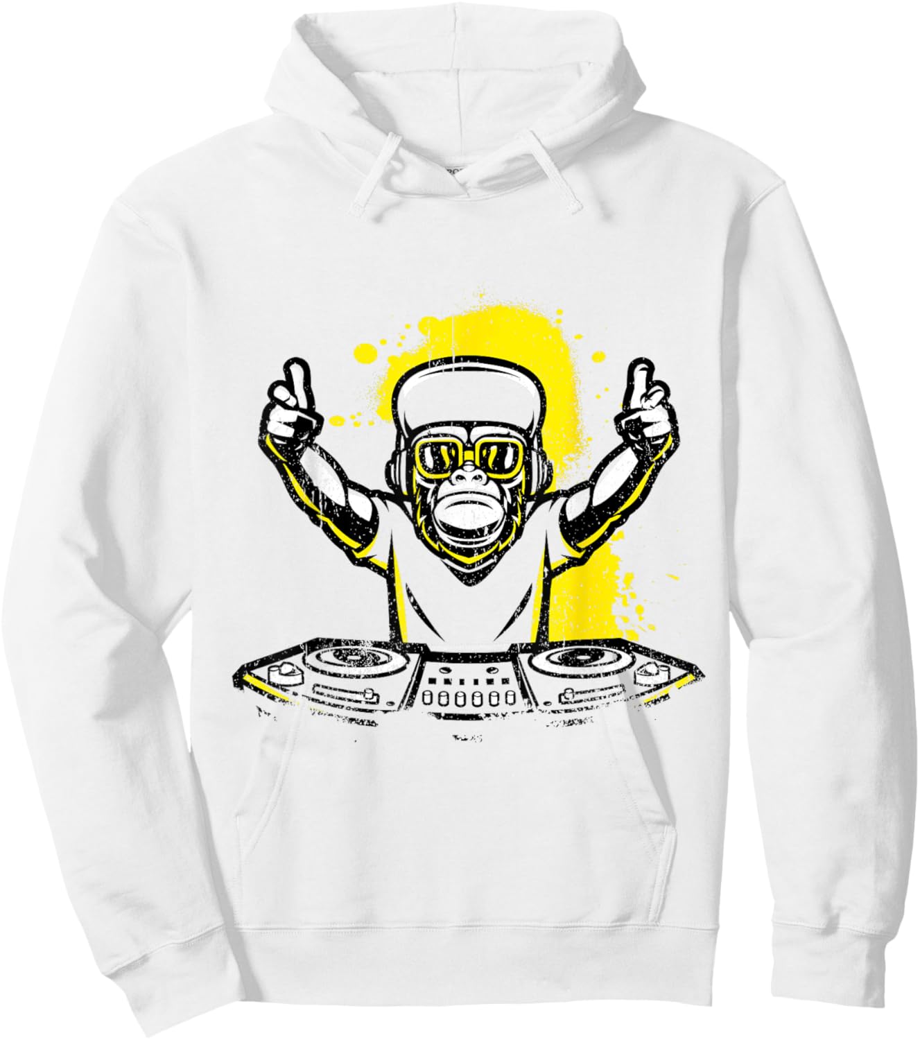 DJ Monkey Music Party Fun Sunglasses Fun Dancing Club Hoodie - Hoodie | White