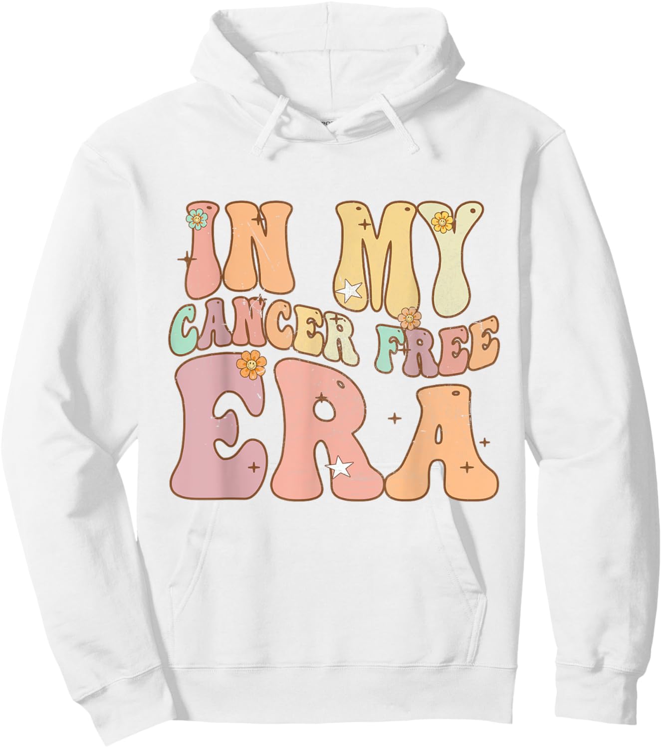 Groovy Flowers Breast Cancer Warrior In My Cancer Free Era Hoodie - Hoodie | White