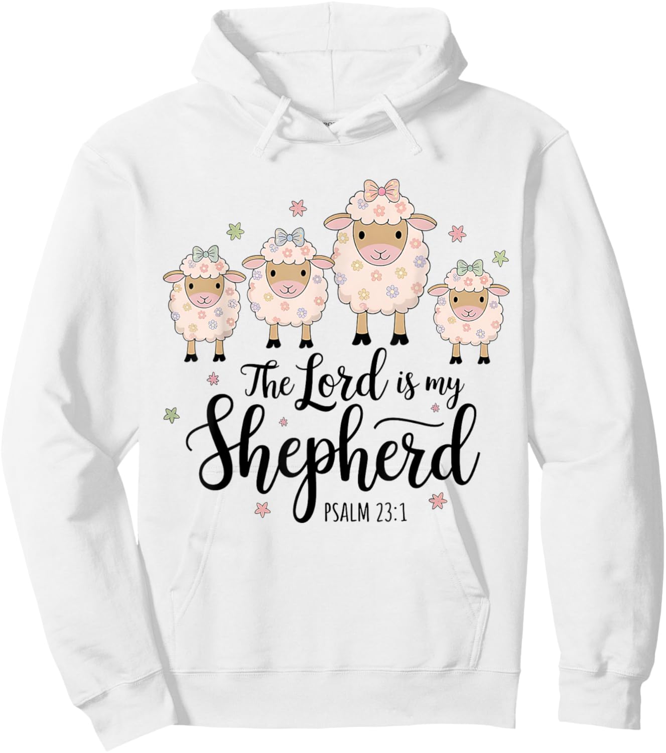 The Lord Is My Shepherd Christian Happy Easter Day Sheep Hoodie - Hoodie | White