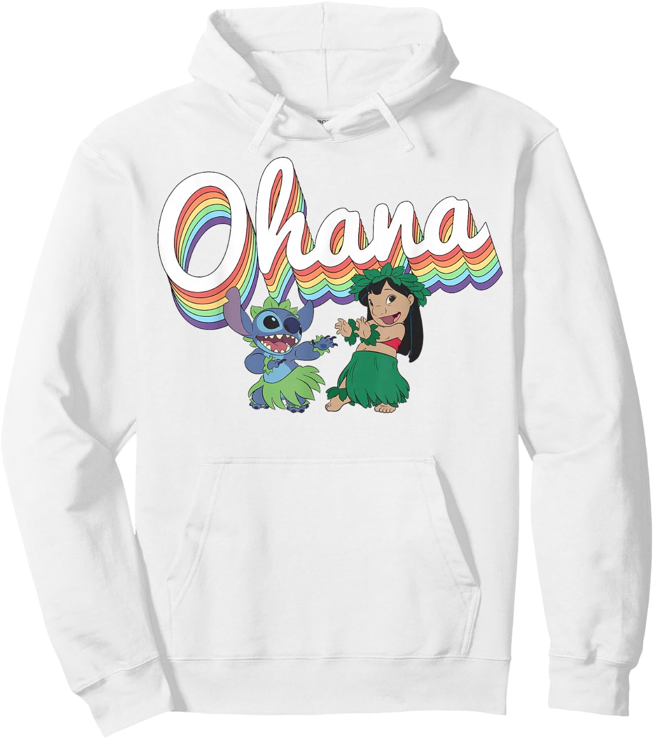 Disney Lilo & Stitch Ohana Rainbow Hoodie - Hoodie | White