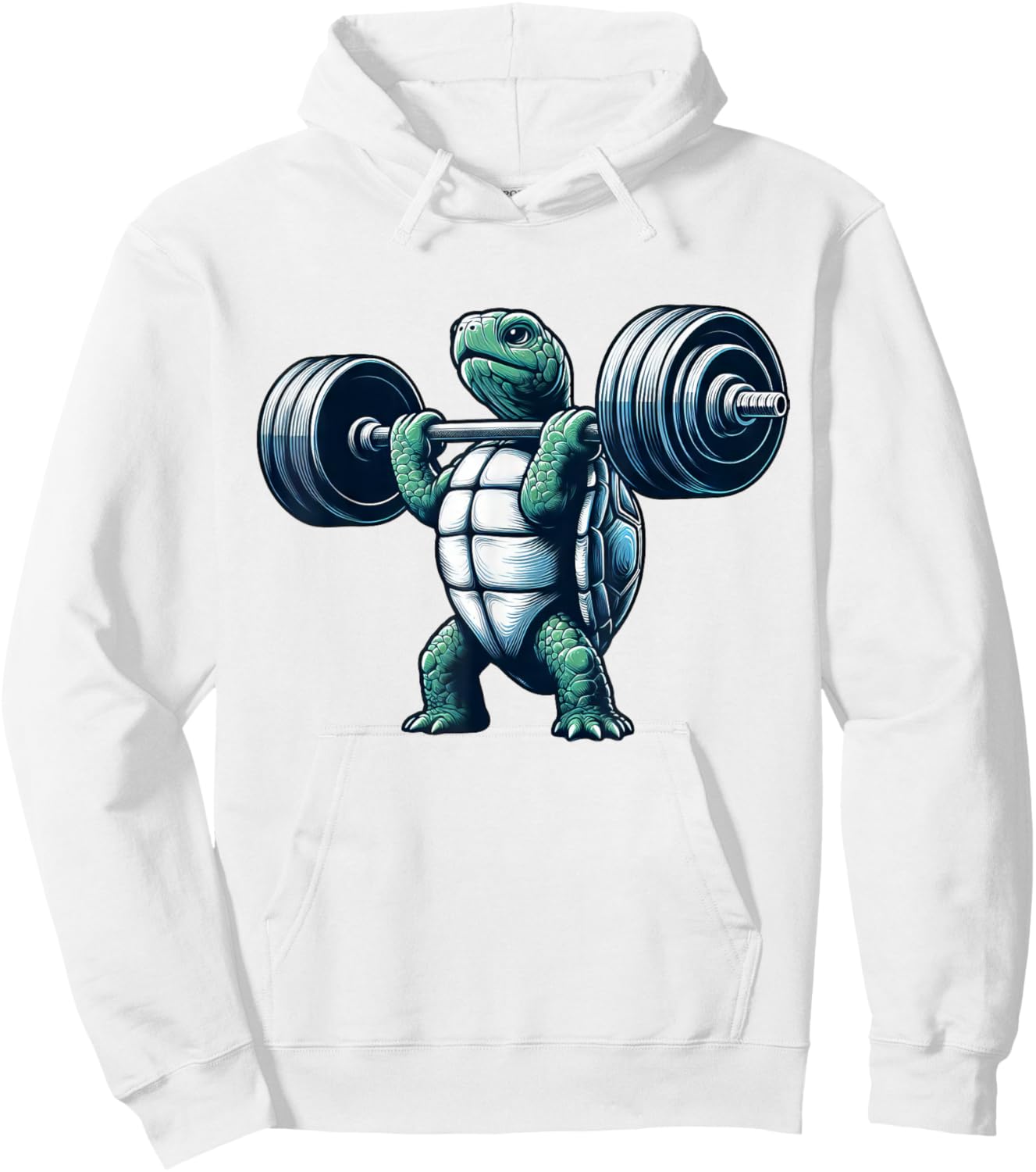 Strong Turtle Weightlifter Lifting Heavy Workout Hoodie - Hoodie | White
