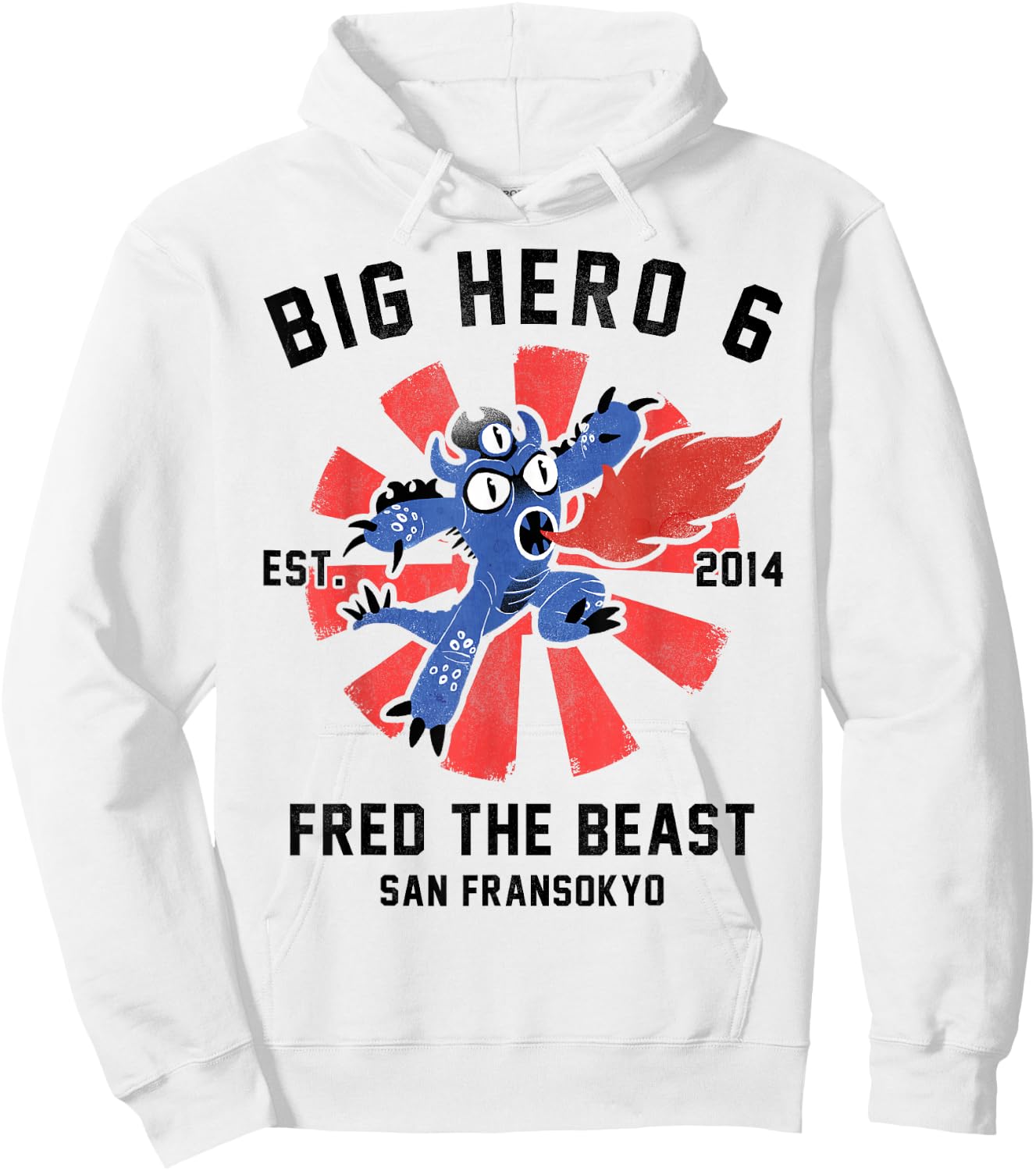 Disney Big Hero 6 Fred The Beast Poster Graphic Hoodie - Hoodie | White