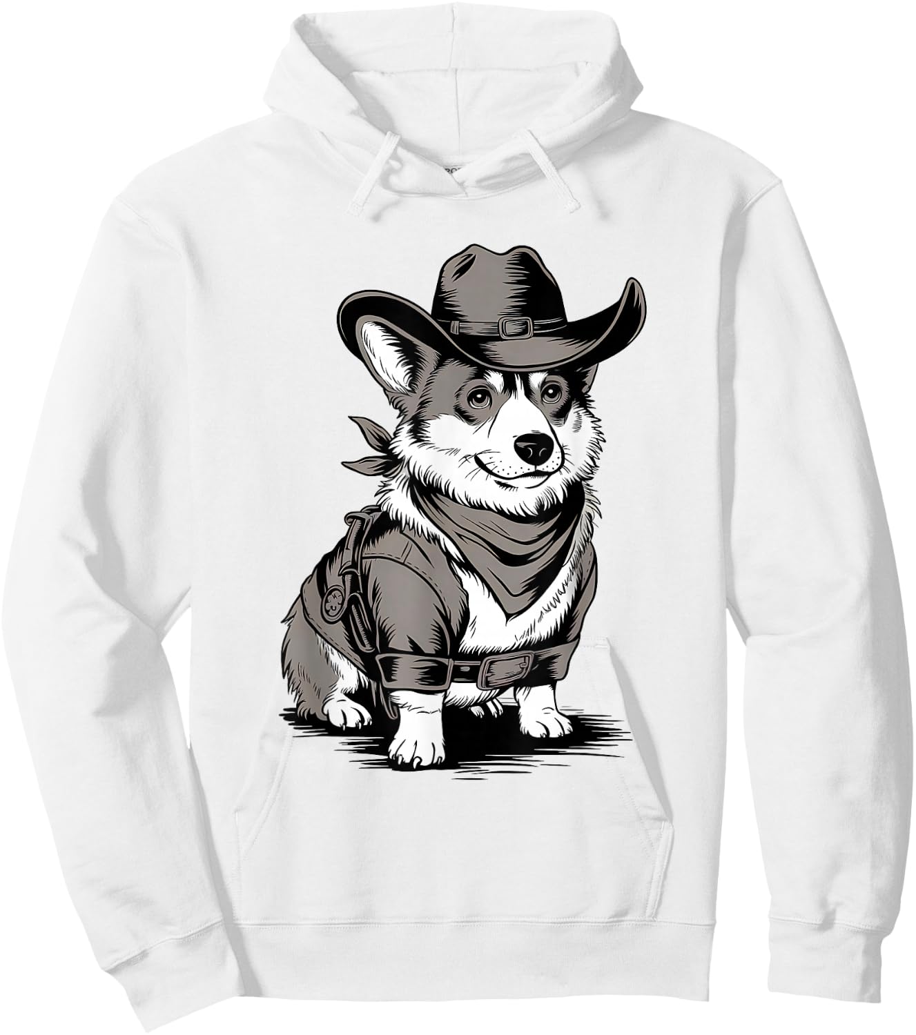 Funny Corgi Cowboy Western Corgi Lover Country Corgi Hoodie - Hoodie | White