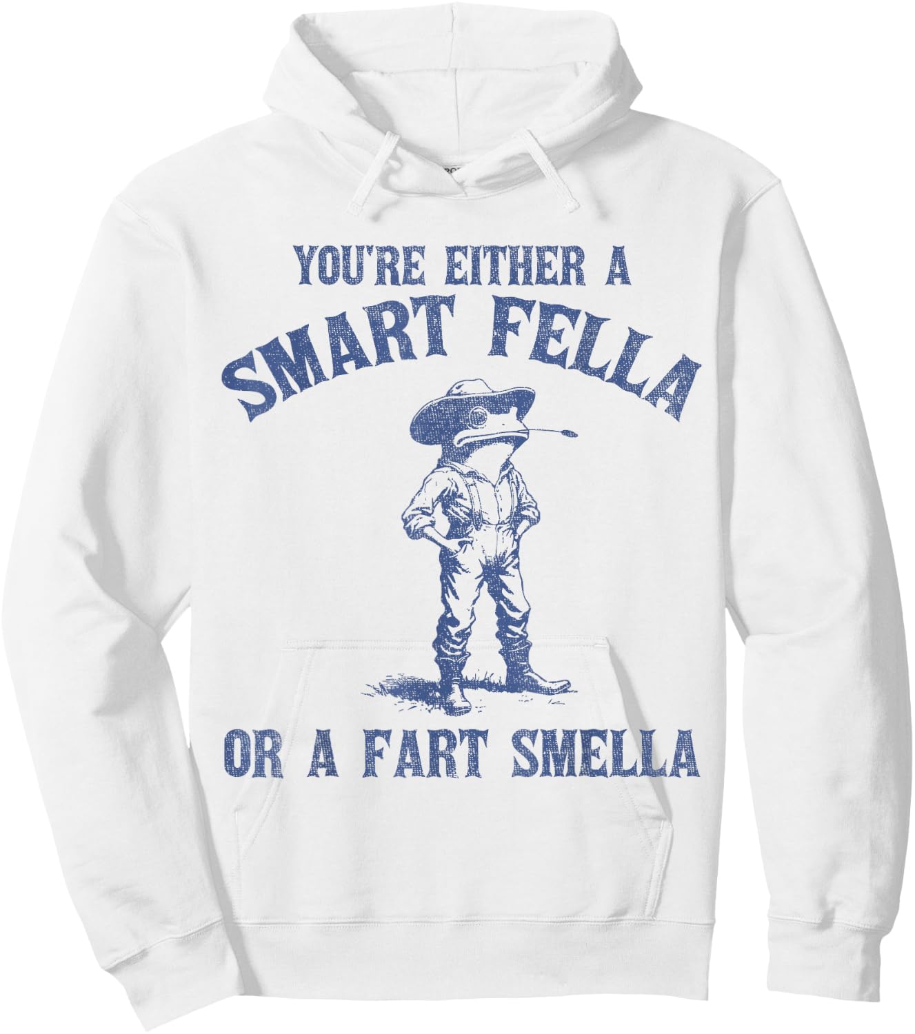 You're Either A Smart Fella Or A Fart Smella Funny Frog Hoodie - Hoodie | White