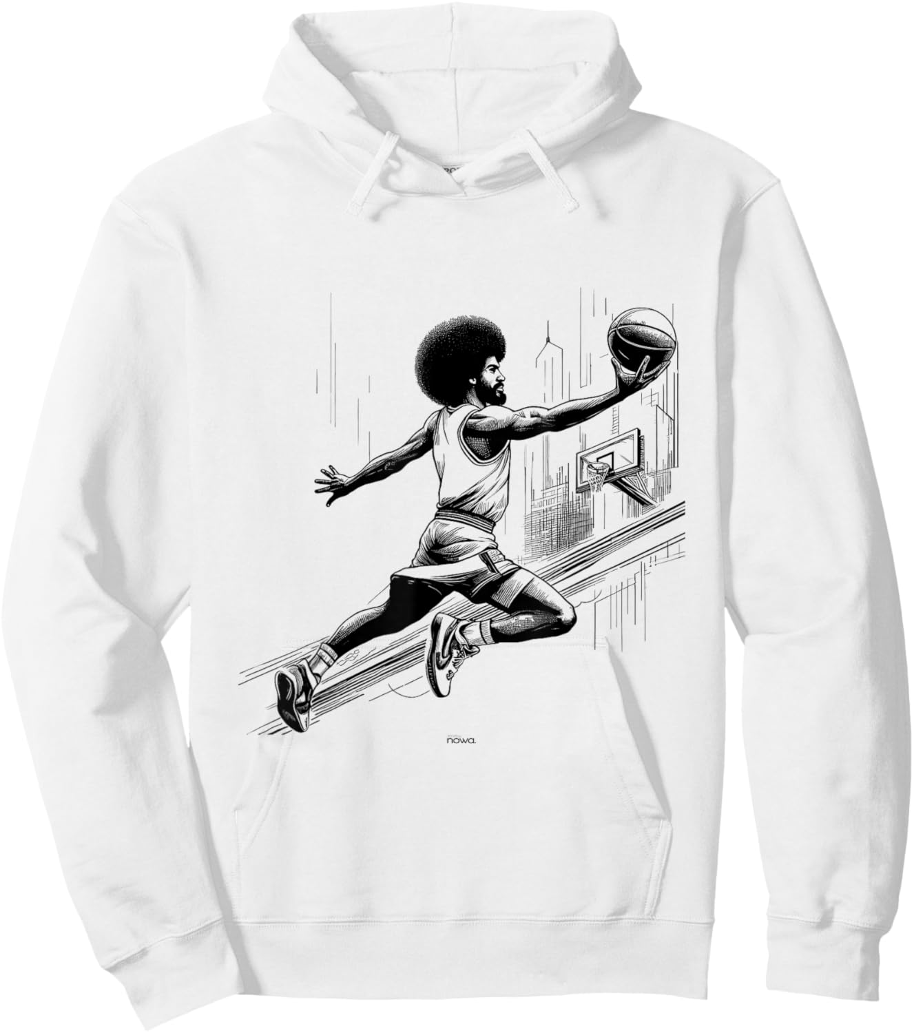 Legendary Doctor J Julius Afro Layup City Hoodie - Hoodie | White