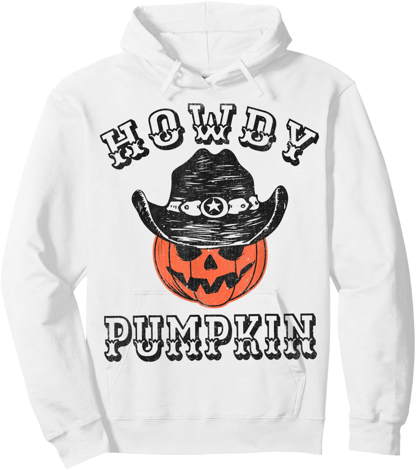 Howdy Pumpkin Funny Vintage Western Country Halloween Hoodie - Hoodie | White