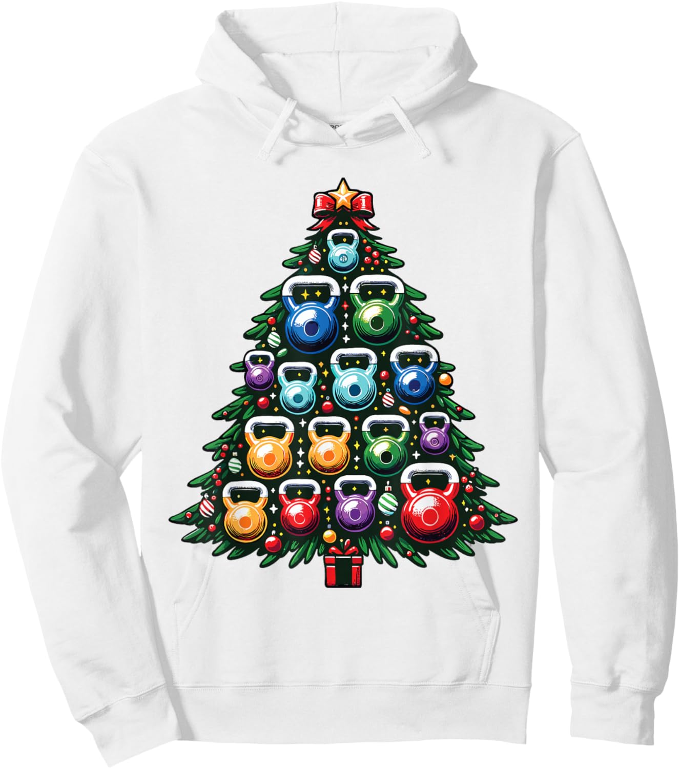 Kettlebell Christmas Workout Hoodie - Hoodie | White