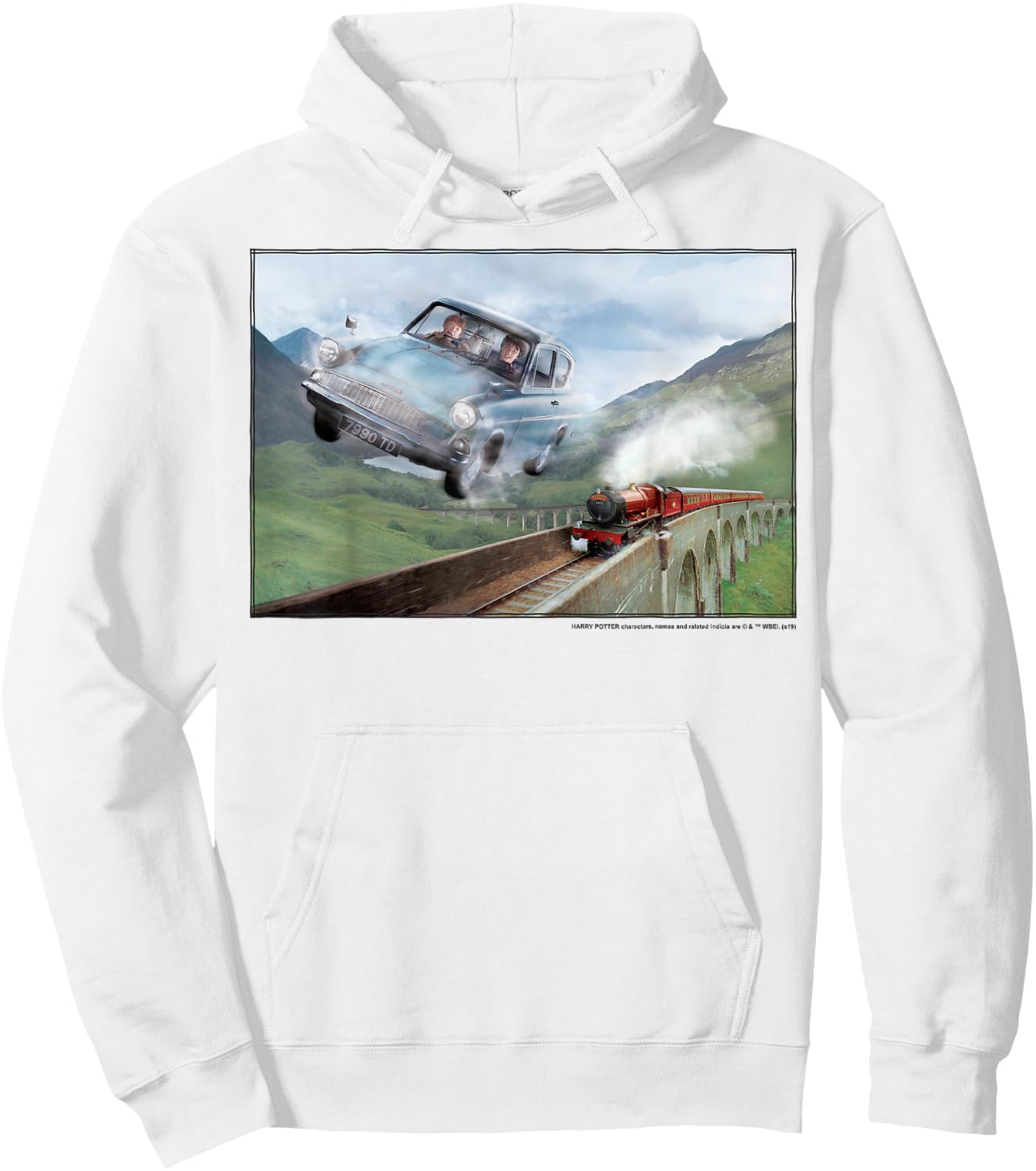Harry Potter Racing The Hogwarts Express Portrait Hoodie - Hoodie | White